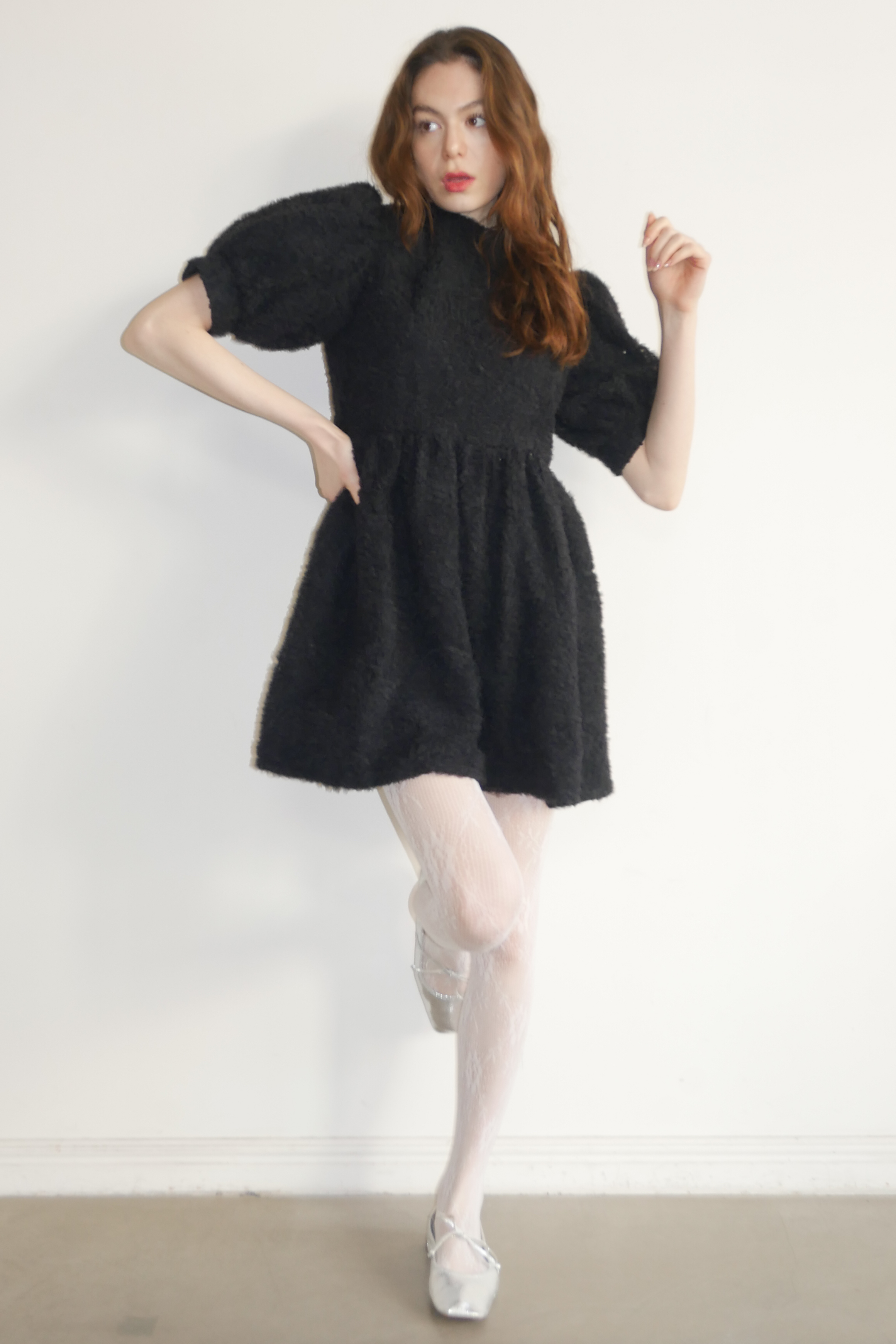 HONEY MI HONEY｜tulle puff sleeve tunic one-piece