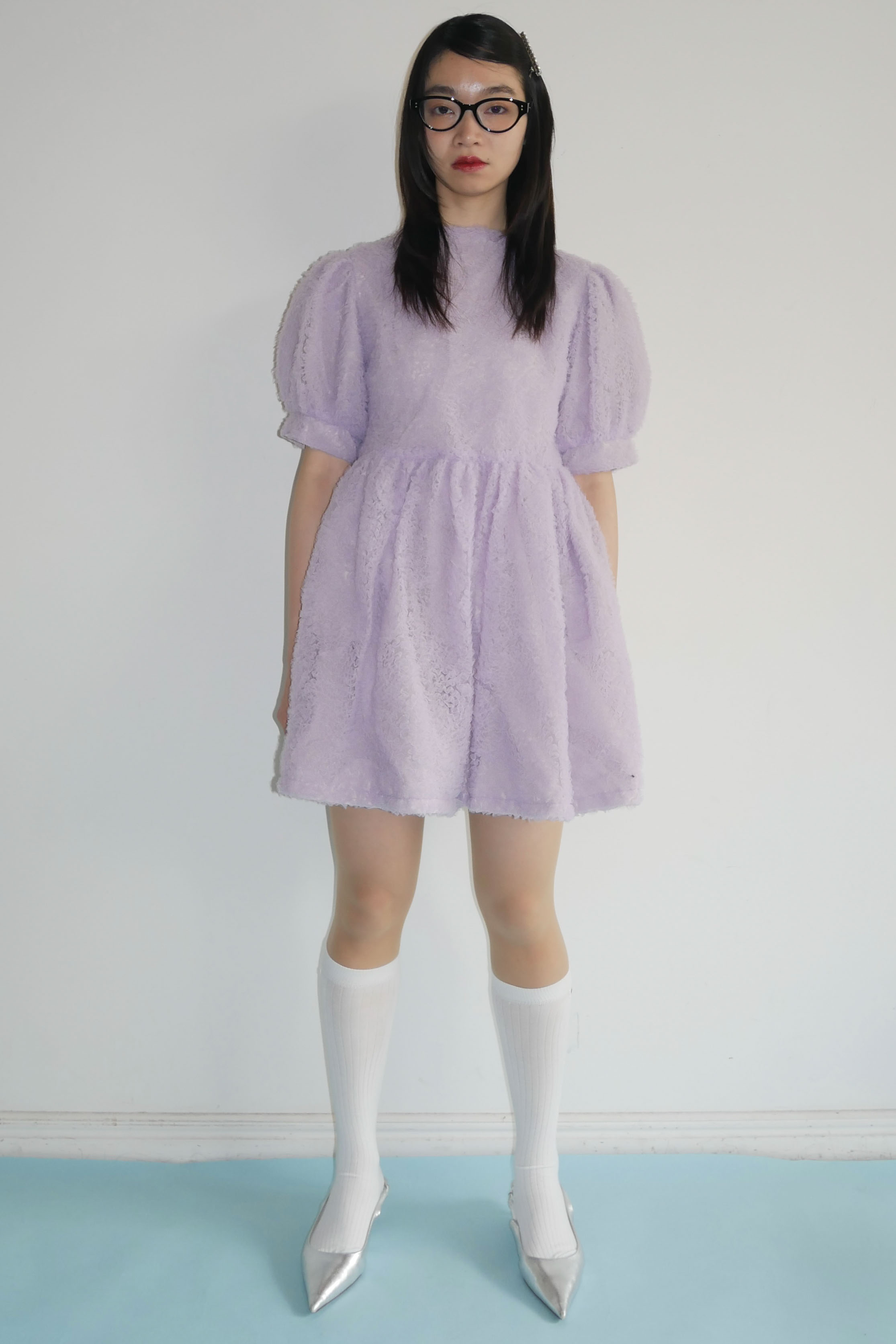 HONEY MI HONEY｜tulle puff sleeve tunic one-piece