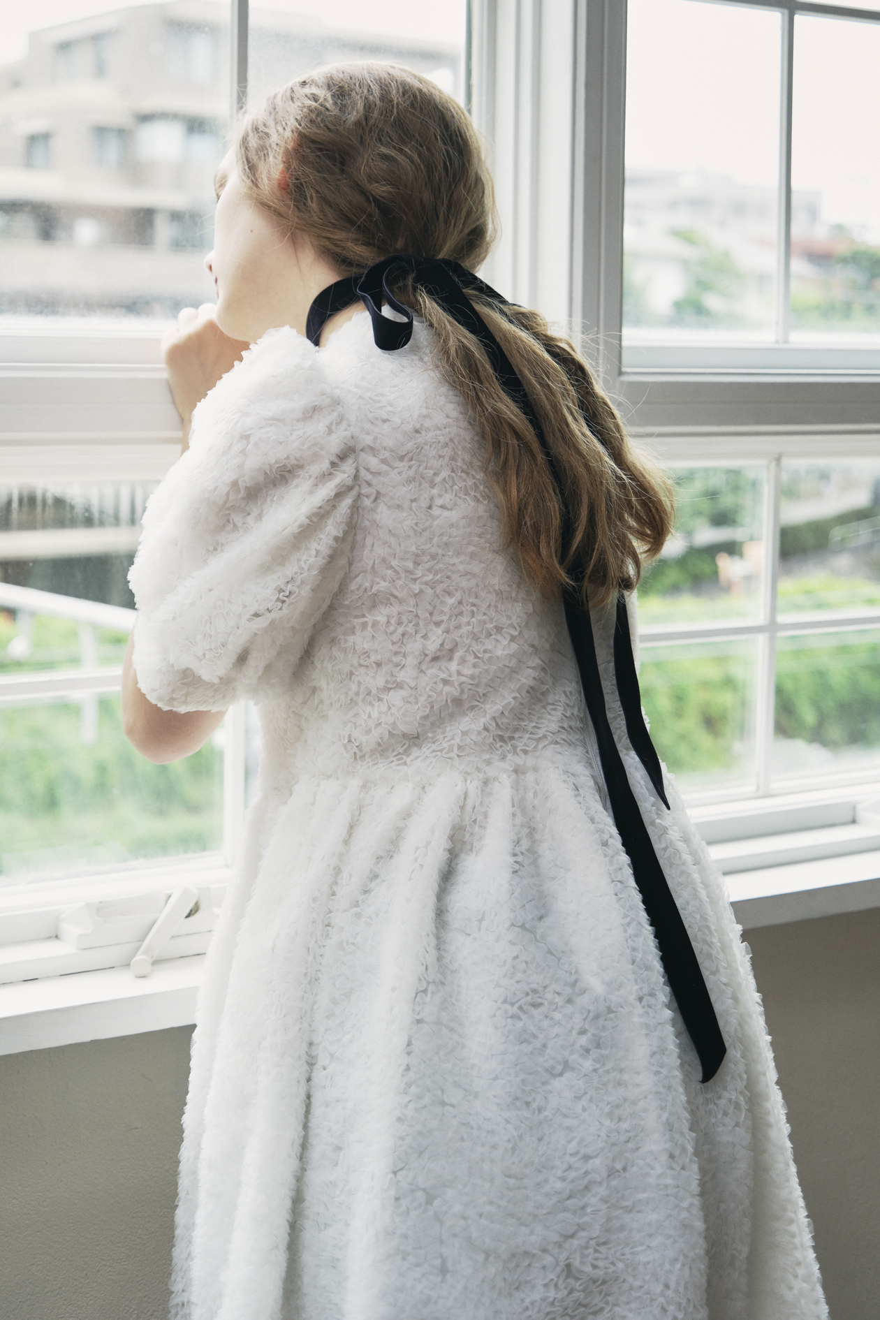HONEY MI HONEY｜tulle puff sleeve tunic one-piece