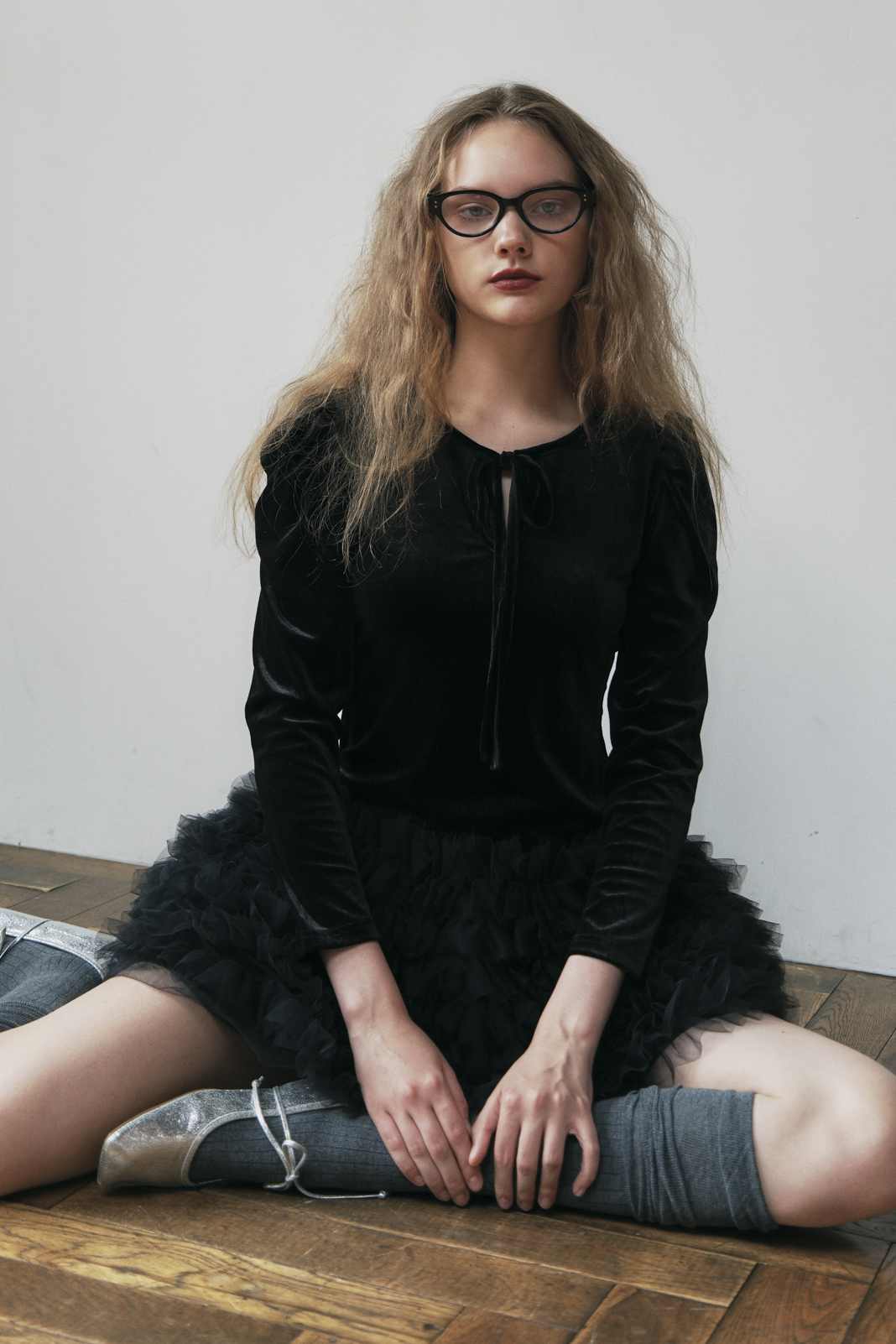 HONEY MI HONEY ハニーミーハニー｜ベロア×チュール ミニワンピース