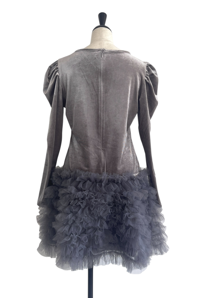 HONEY MI HONEY ハニーミーハニー｜ベロア×チュール ミニワンピース