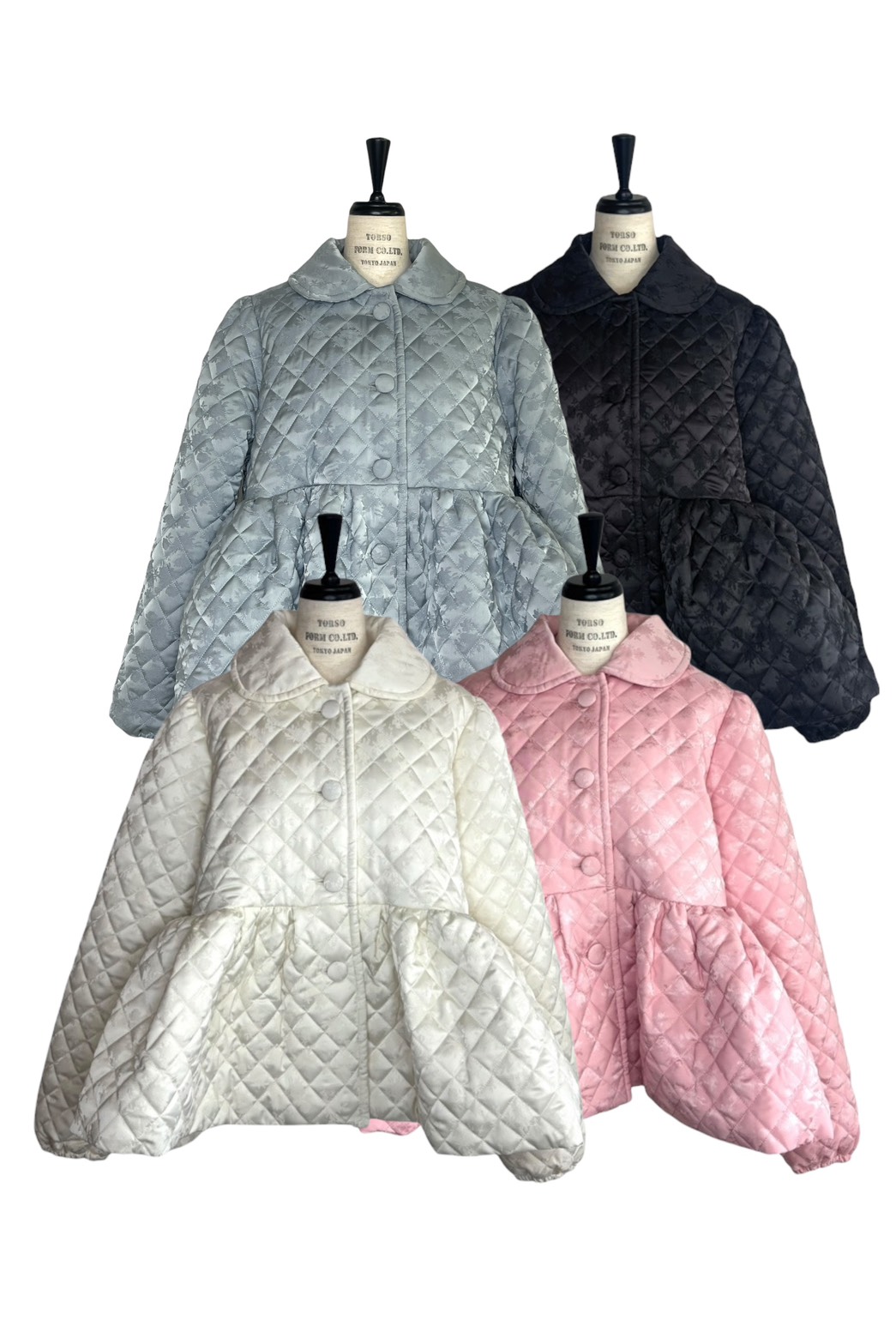 HONEY MI HONEY｜quilting rose satin peplum coat