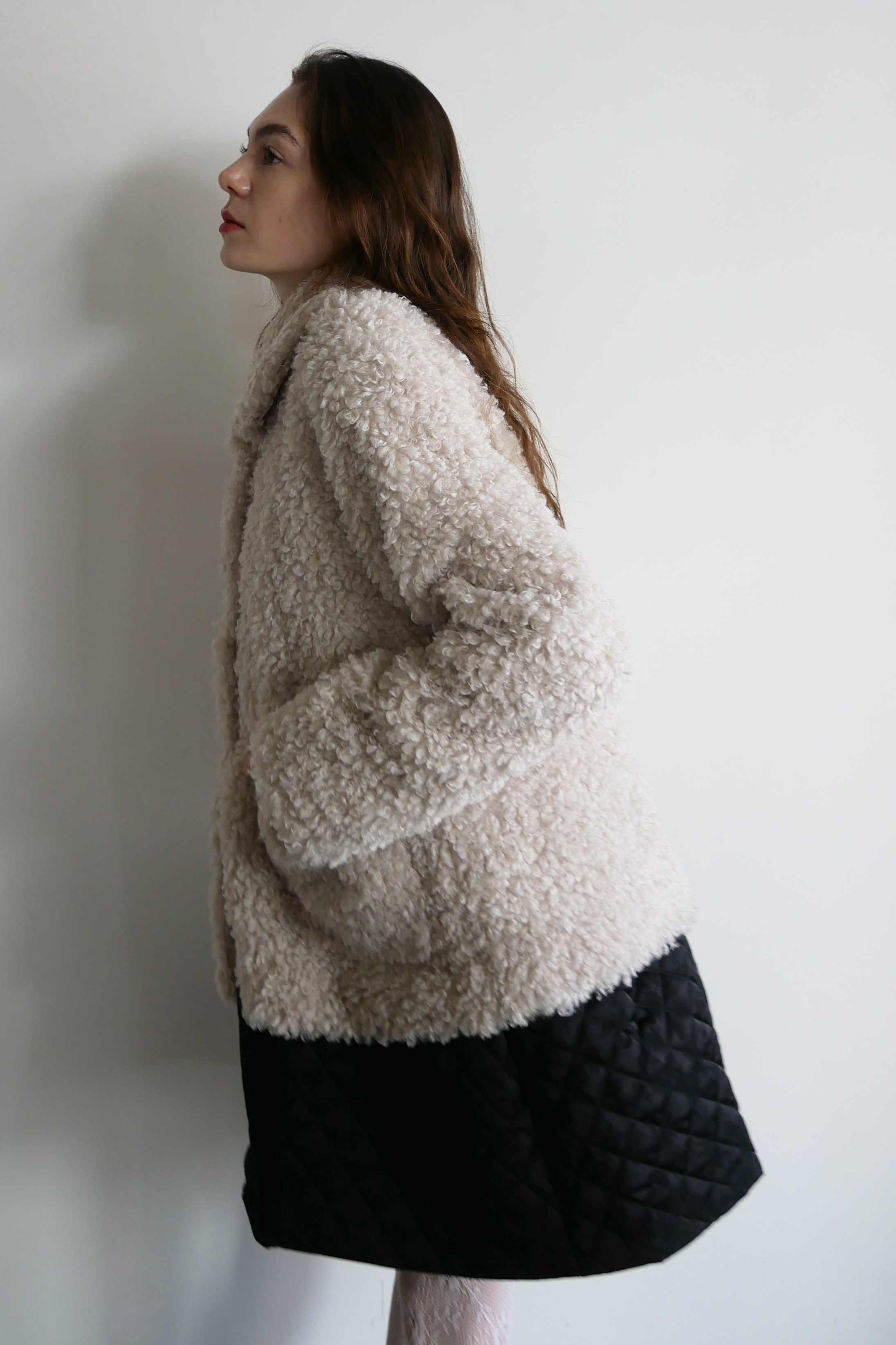 HONEY MI HONEY｜パールボタン付きボアジャケット｜大人可愛い冬アウター