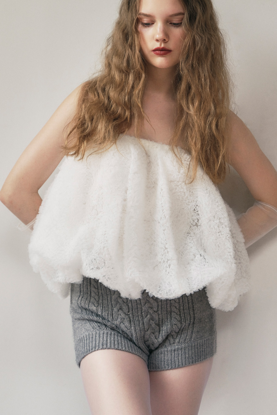 【HONEY MI HONEY】tulle puff balloon mini skirt