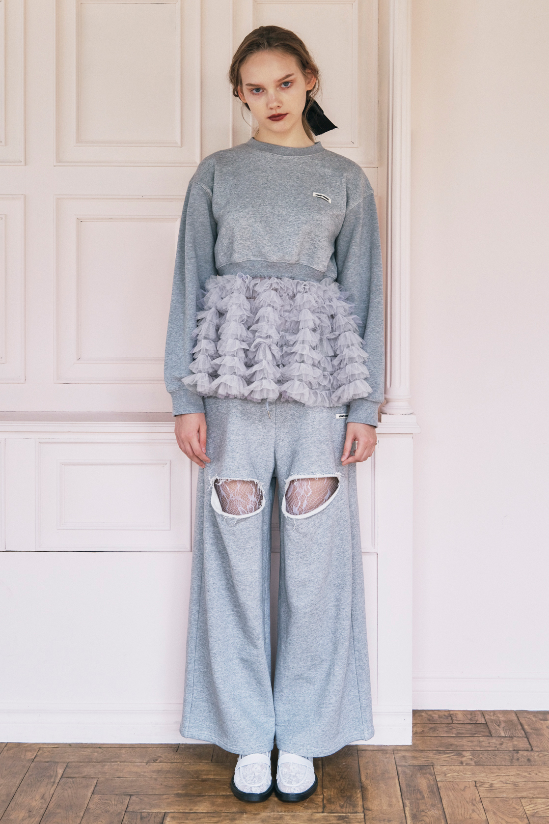 HONEY MI HONEY ハニーミーハニー｜チュールペプラムスウェット