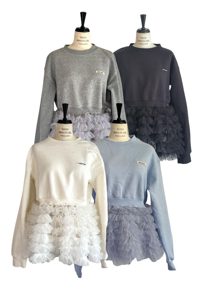 HONEY MI HONEY｜tulle peplum sweat