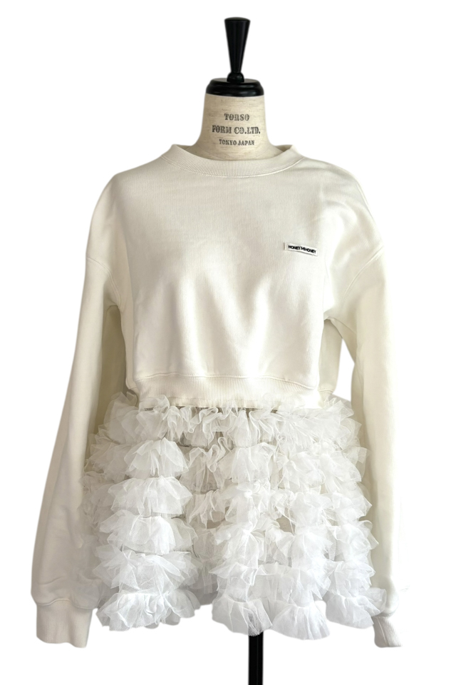 HONEY MI HONEY｜tulle peplum sweat