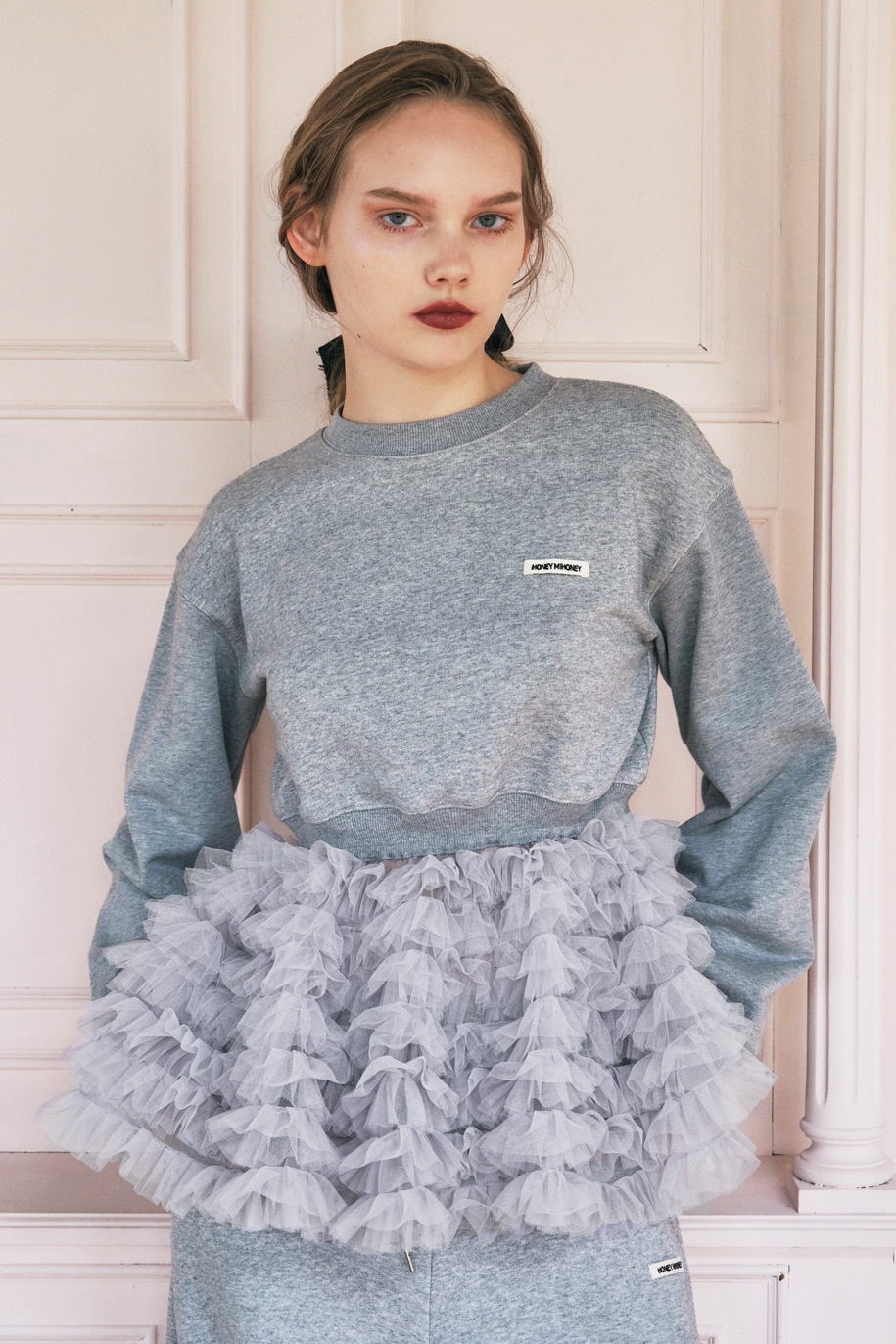 HONEY MI HONEY ハニーミーハニー｜チュールペプラムスウェット