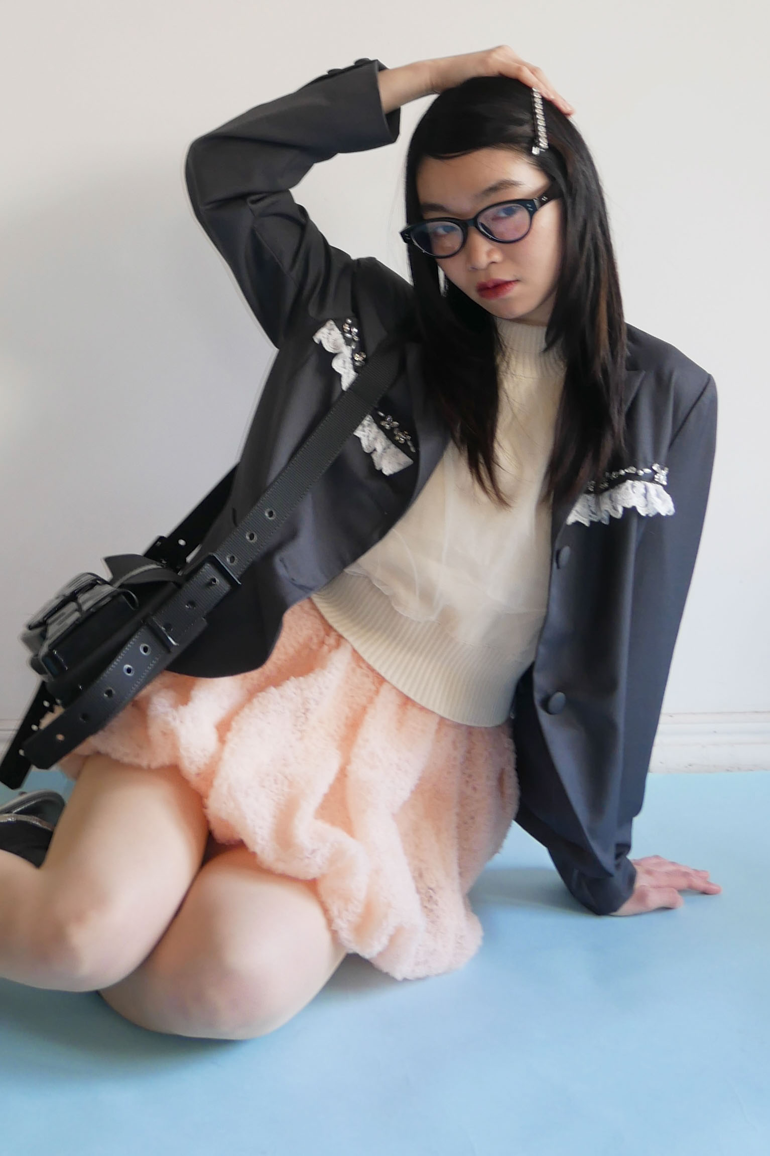 SOWANWANコラボ｜lace frill bijou jacket