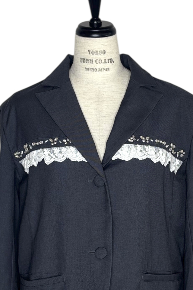 SOWANWANコラボ｜lace frill bijou jacket