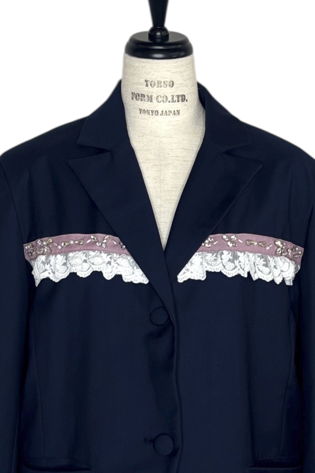 SOWANWANコラボ｜lace frill bijou jacket