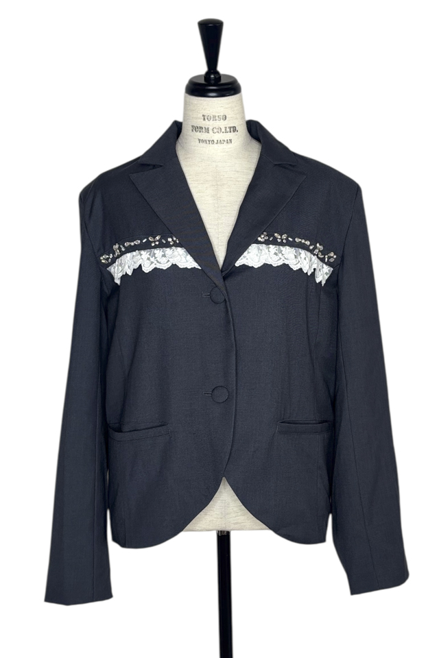 ジャケット・アウター HONEY MI HONEY lace frill bijou jacket SOWANWANコラボ｜lace frill bijou jacket