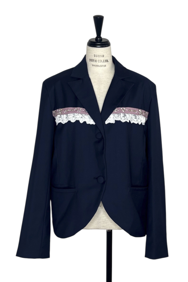 SOWANWANコラボ｜lace frill bijou jacket