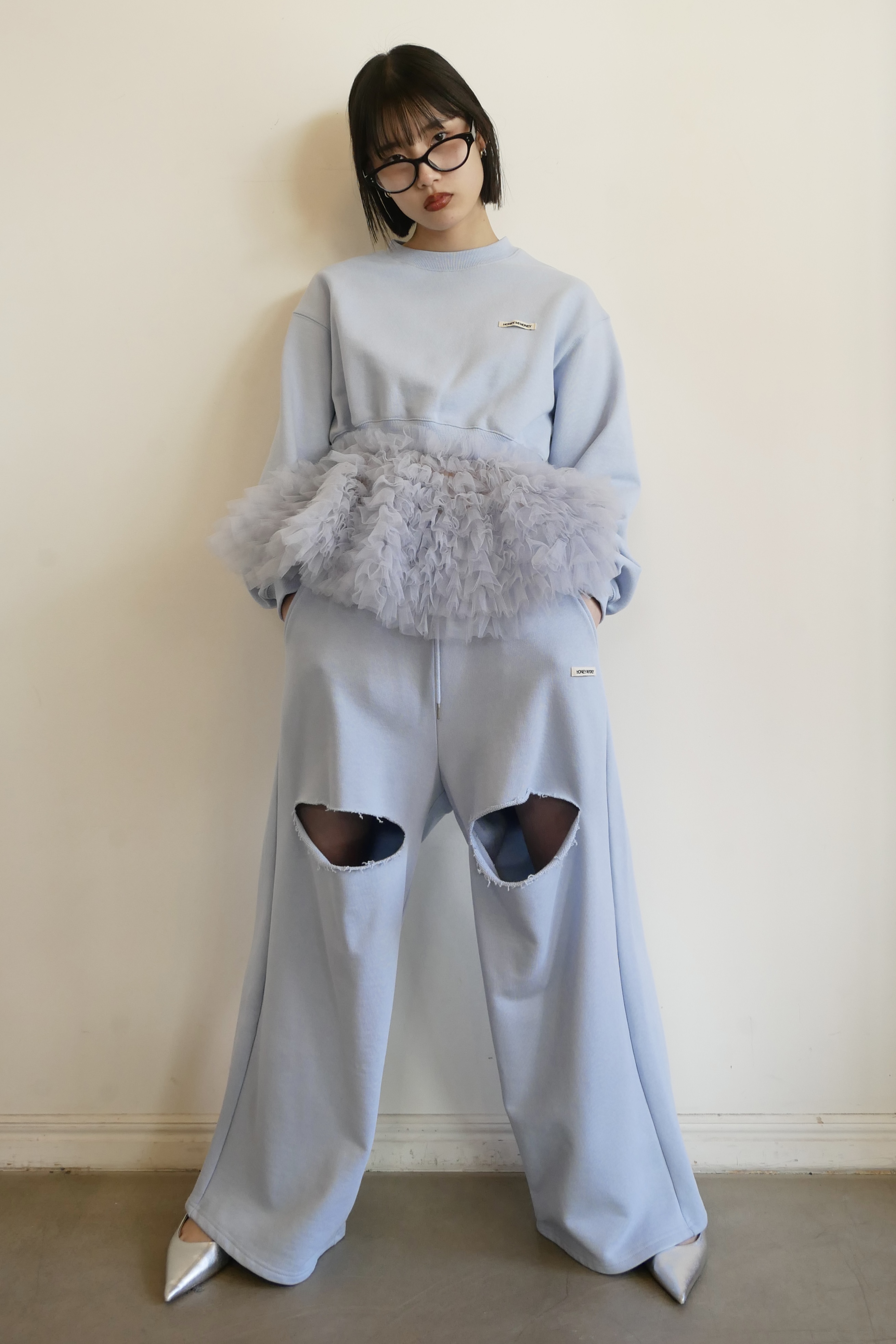 HONEY MI HONEY ハニーミーハニー｜チュールペプラムスウェット