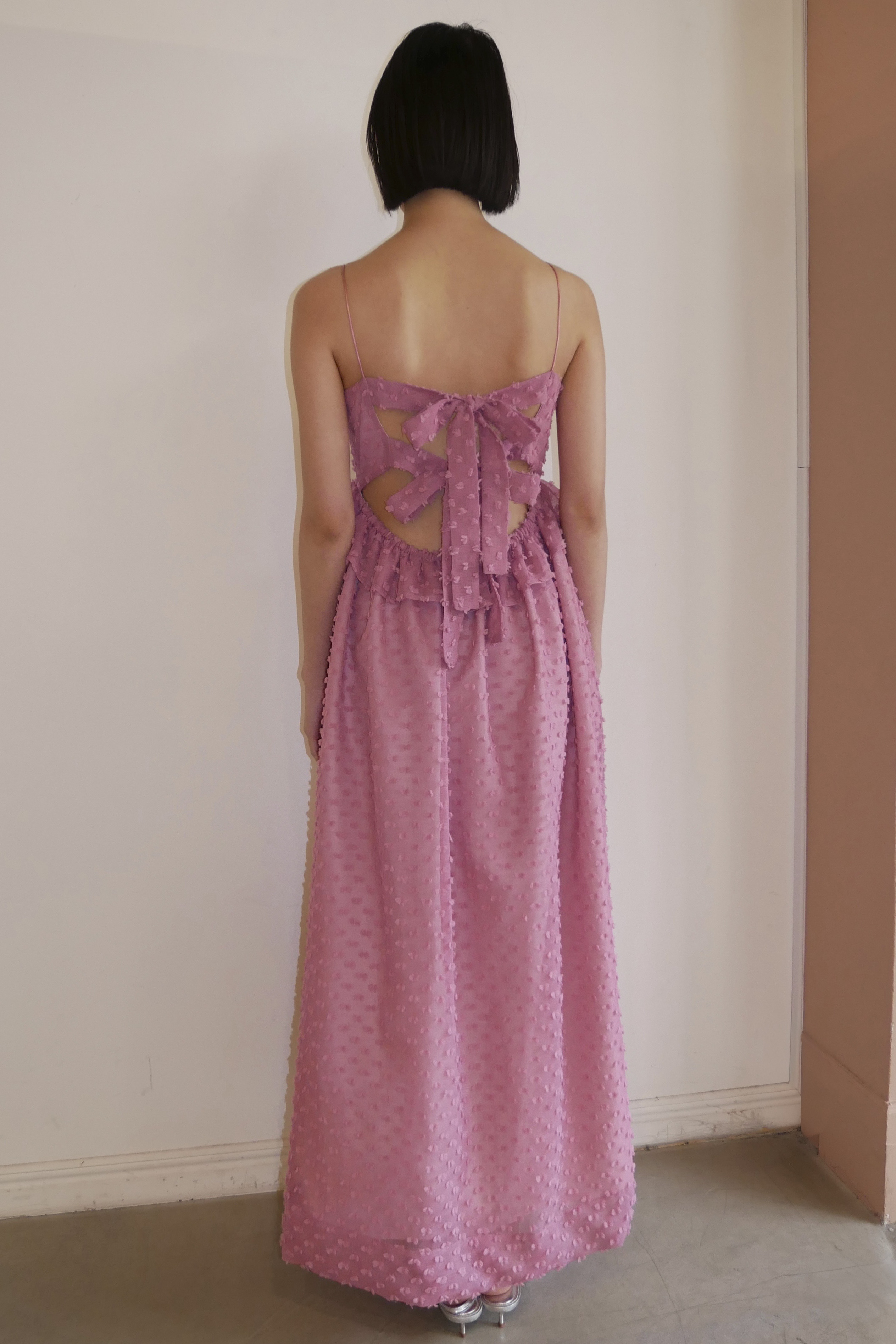 ESPRIT｜dot voile ribbon long one-piece｜ドットボイルリボンロング 