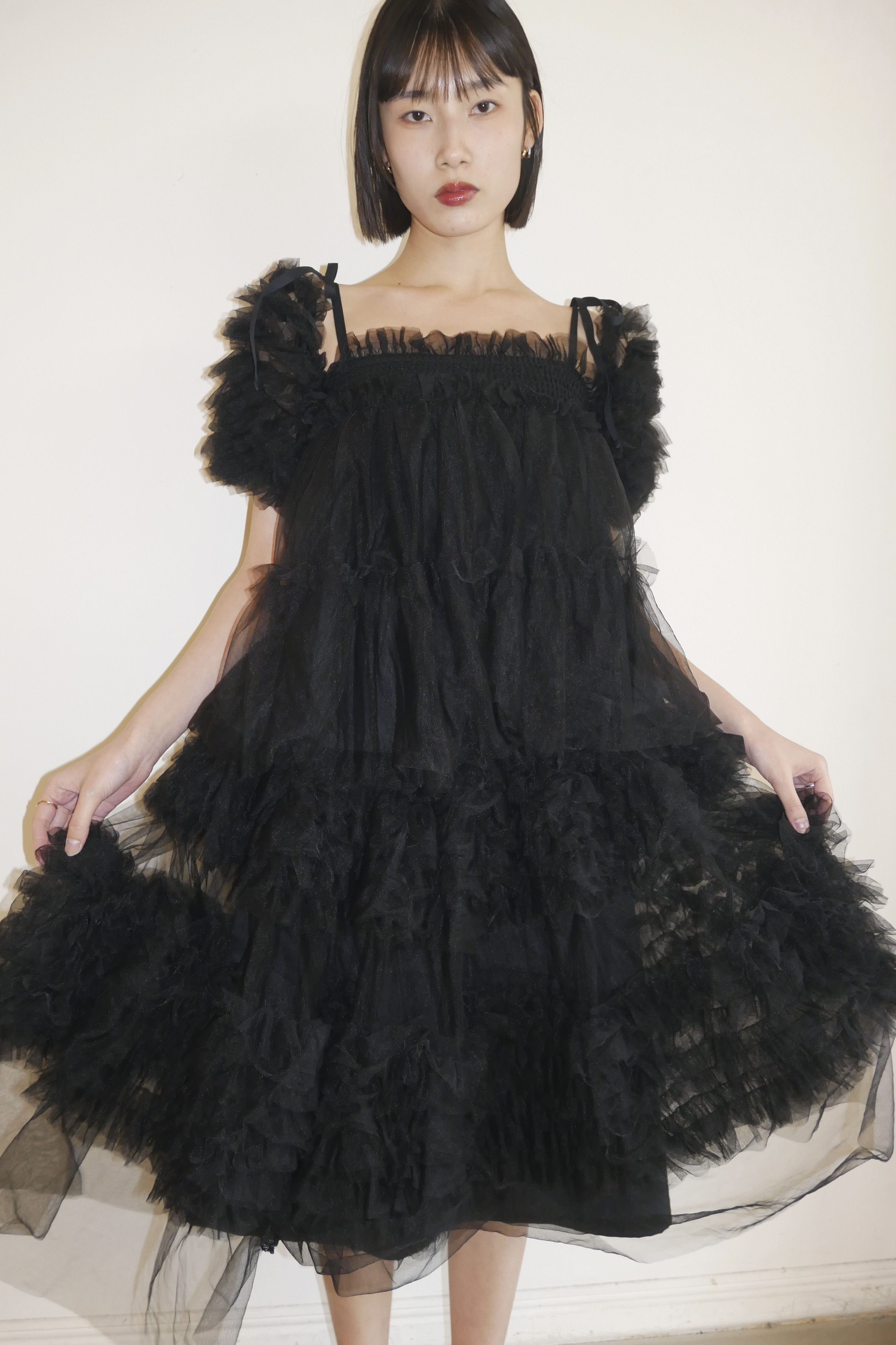 ESPRIT｜tulle puff sleeve blouse｜チュールパフスリーブブラウス