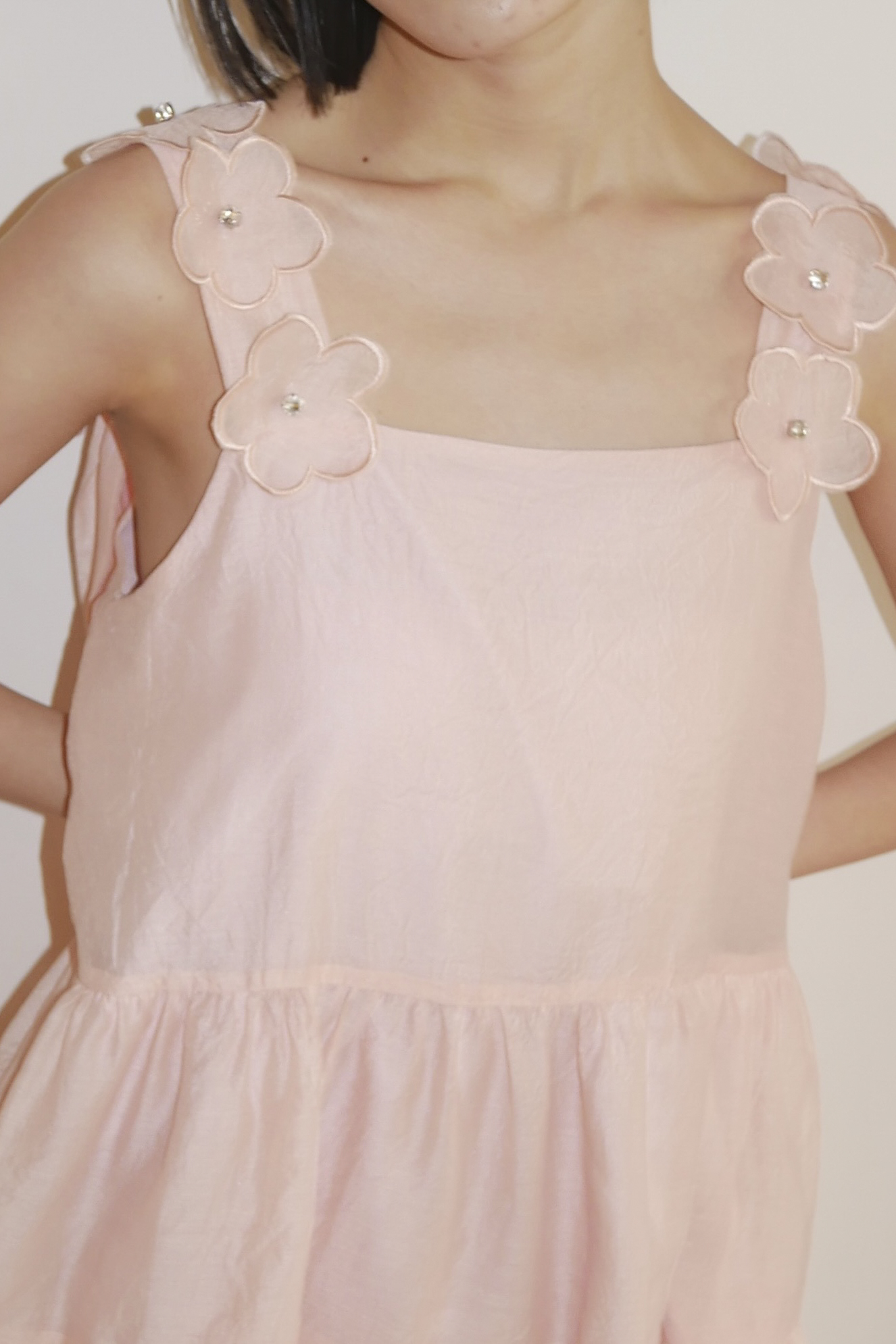 ESPRIT｜flower organdie tiered one-piece｜フラワーオーガンジー