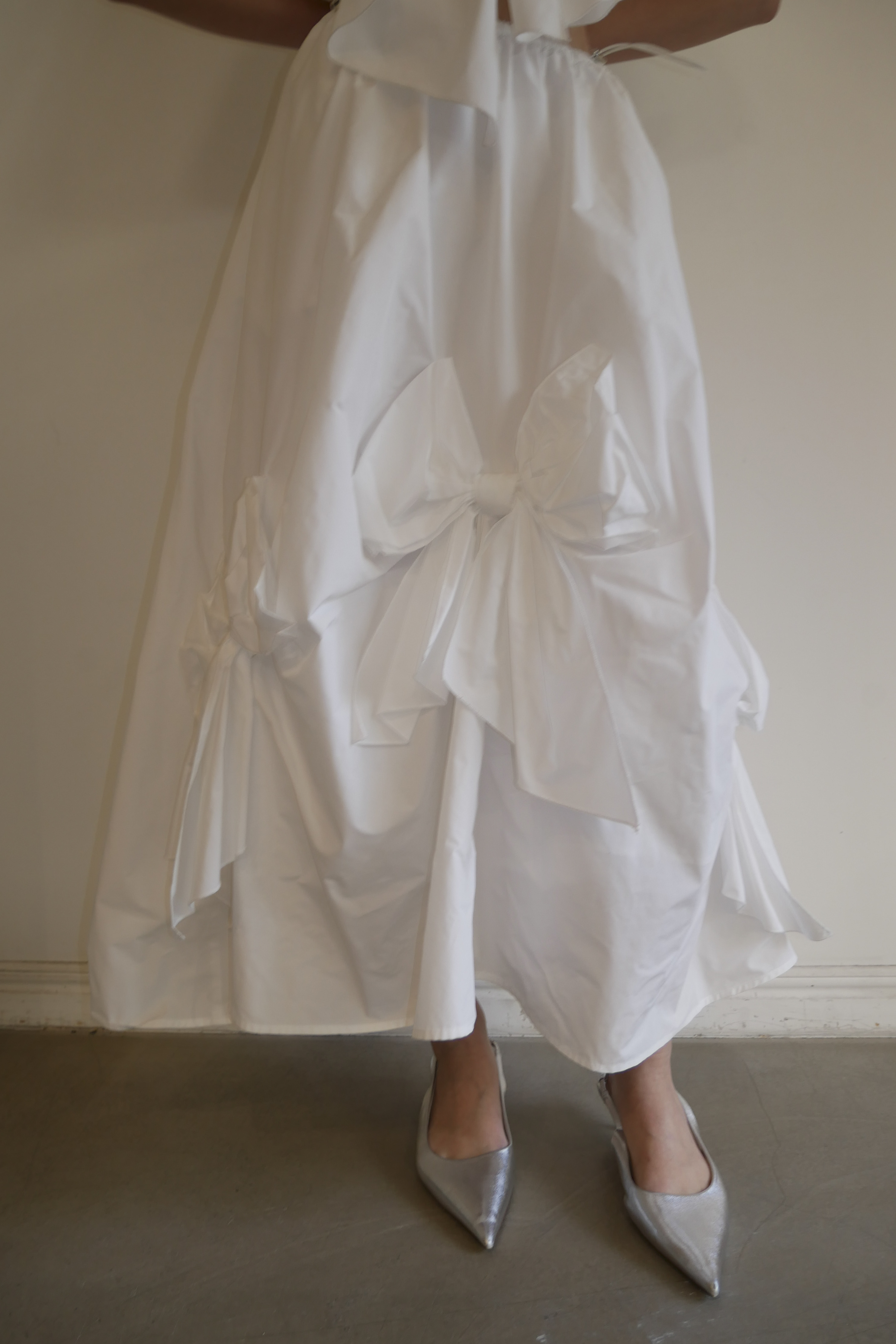 ESPRIT｜taffeta ribbon drape skirt
