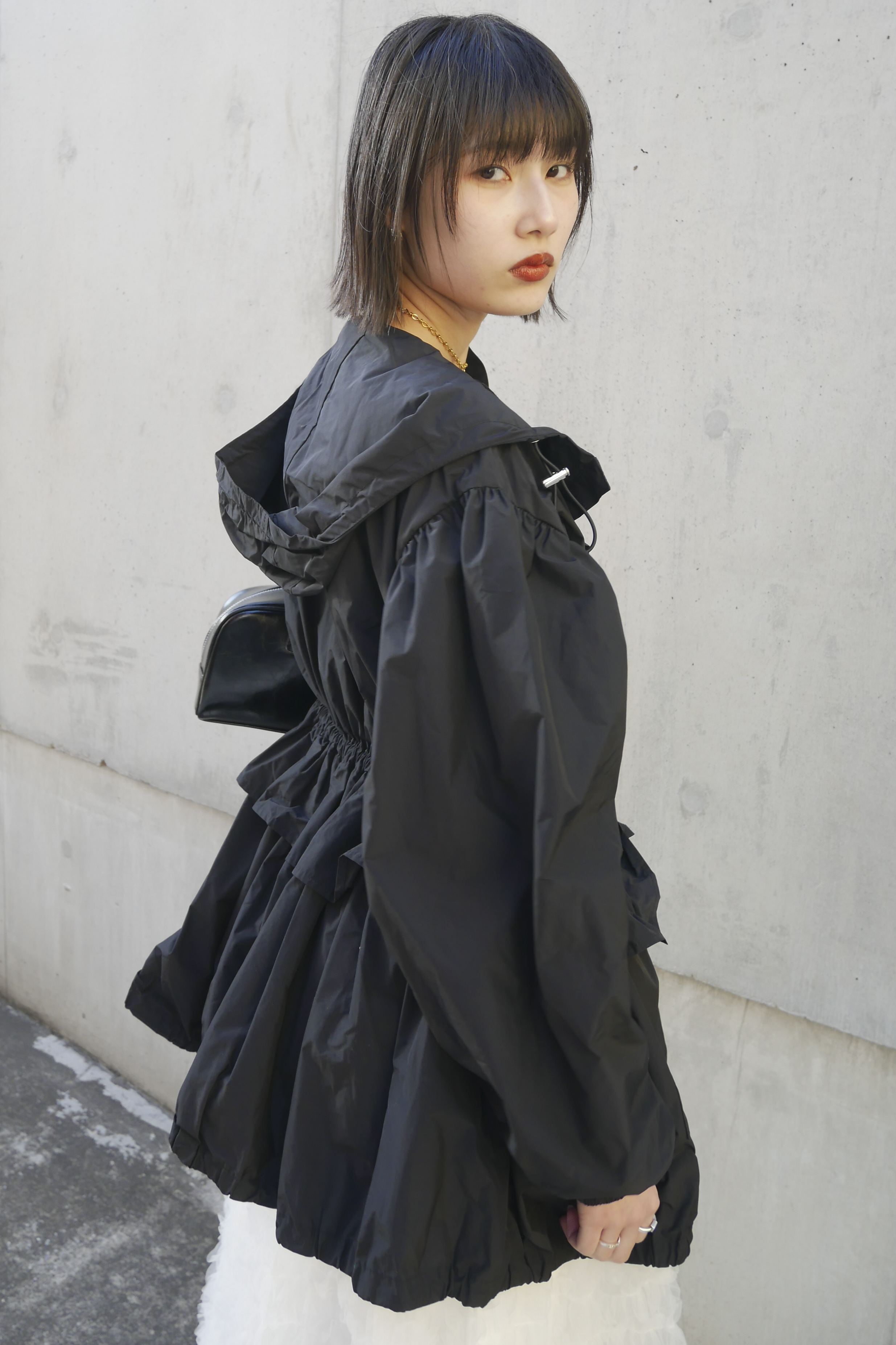 HONEY MI HONEY｜taffeta frill peplum blouson