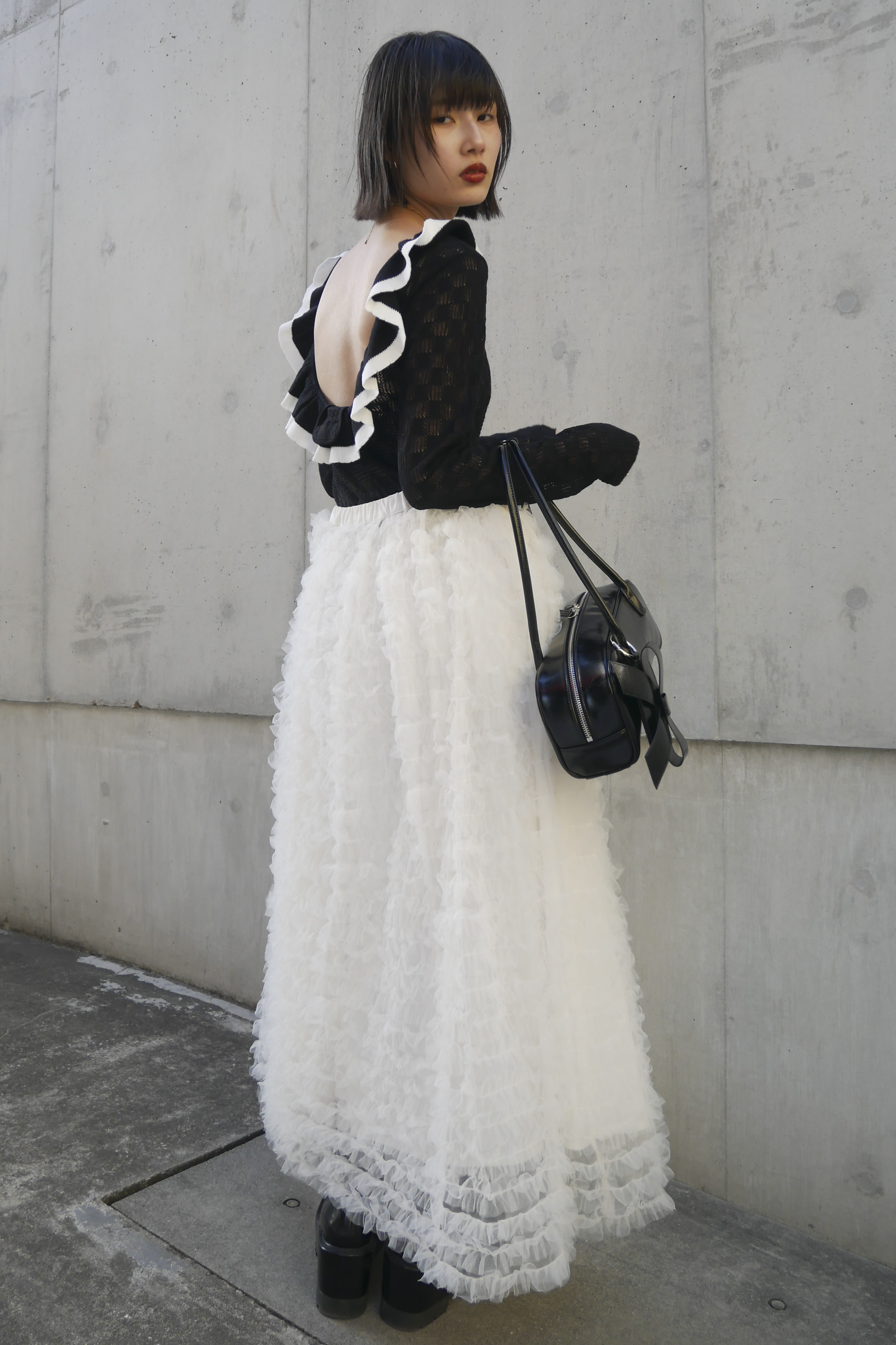 HONEY MI HONEY｜tulle tiered long skirt