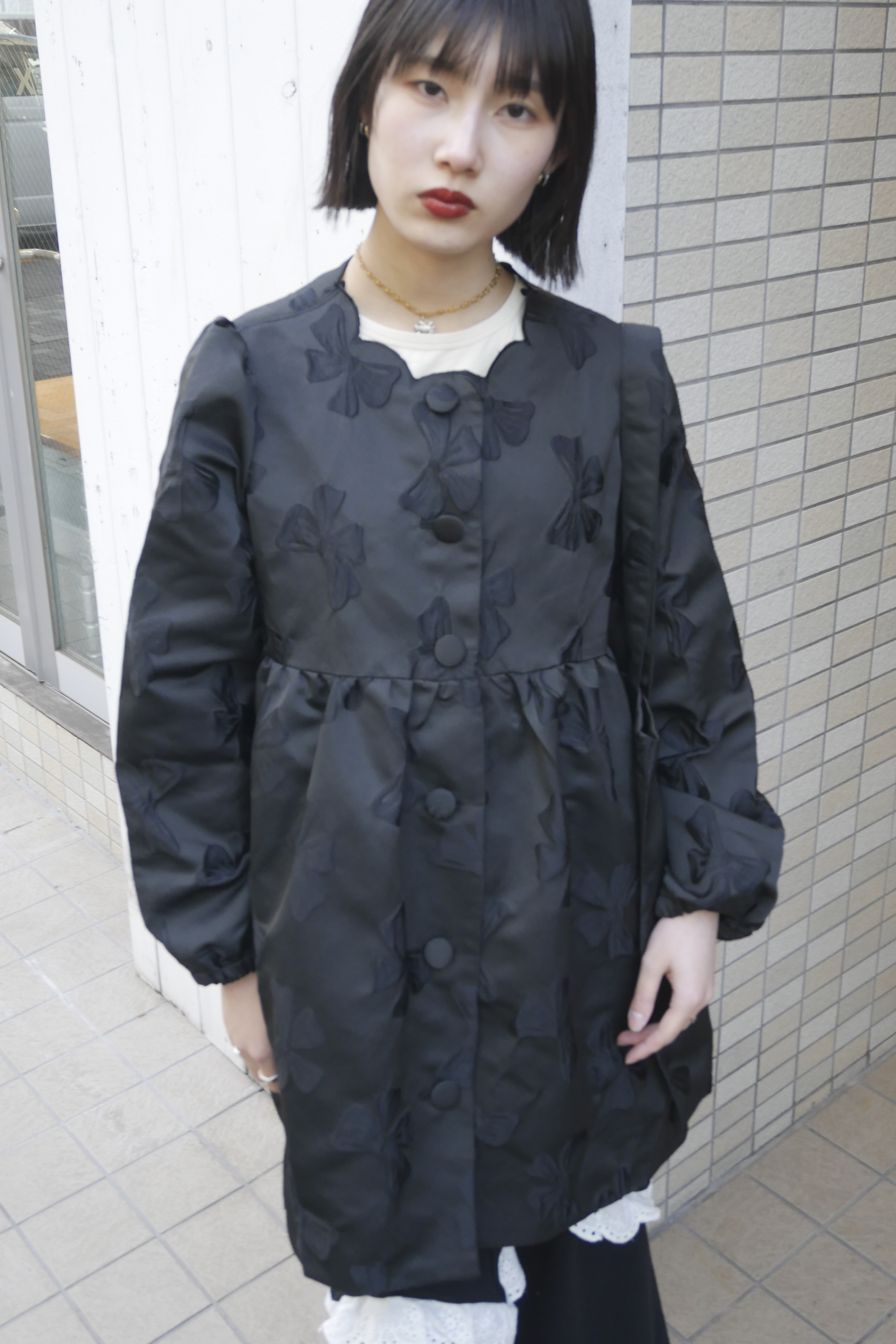 HONEY MI HONEY♡チュニック HONEY MI HONEY｜jacquard puff sleeve tunic
