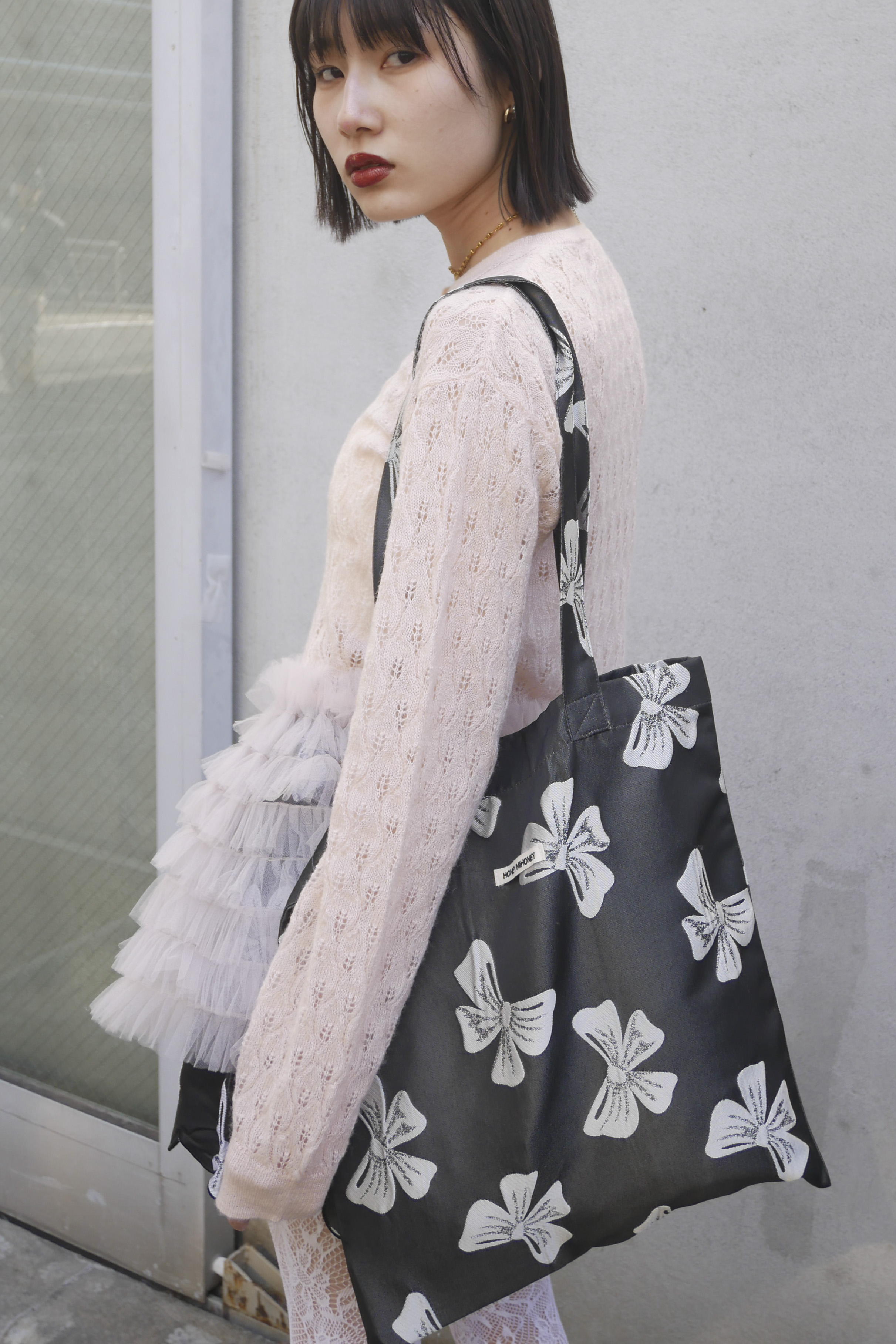 HONEY MI HONEY｜ribbon jacquard tote bag