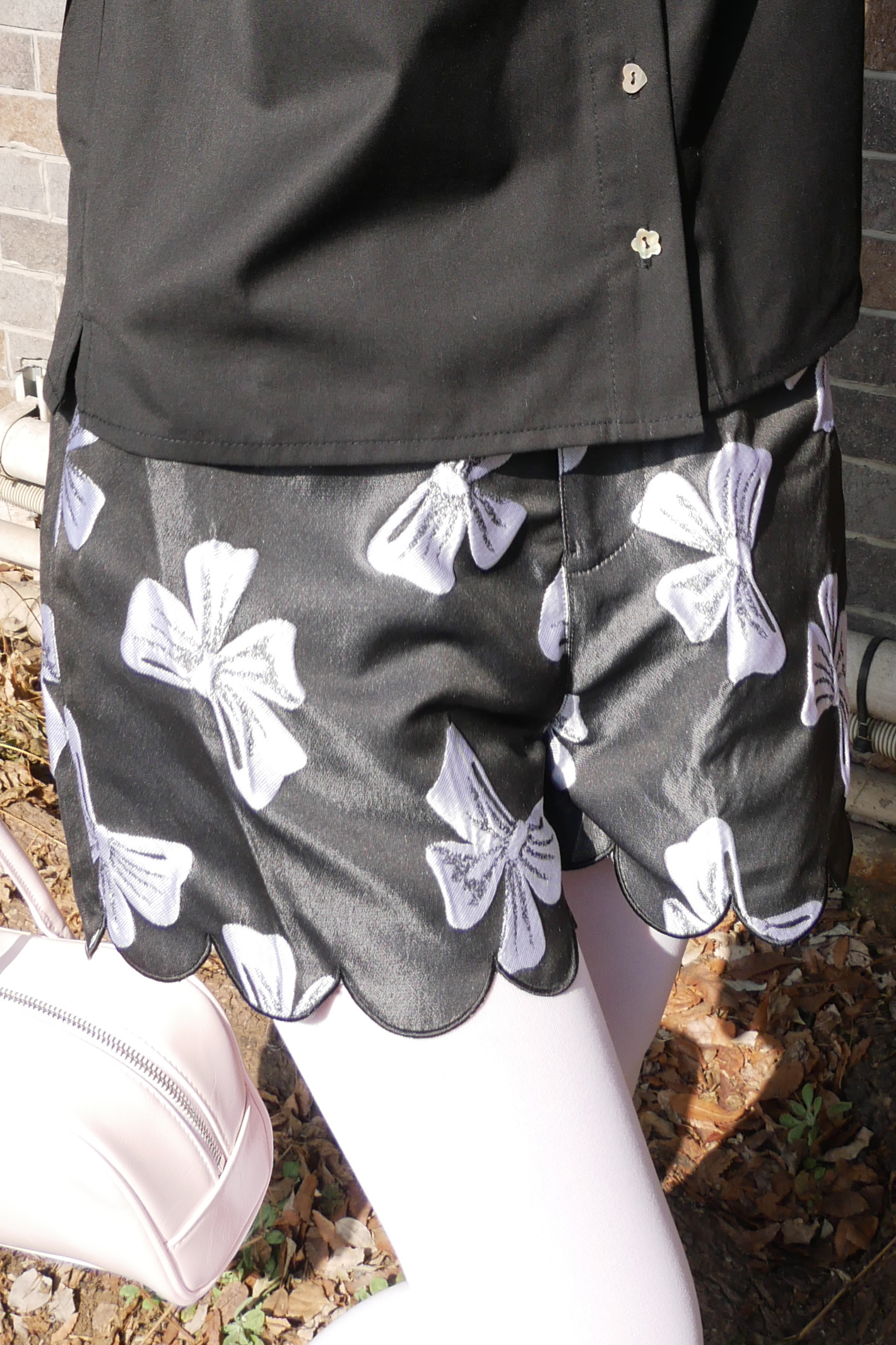 【HONEY MI HONEY】ribbon jacquard short pants