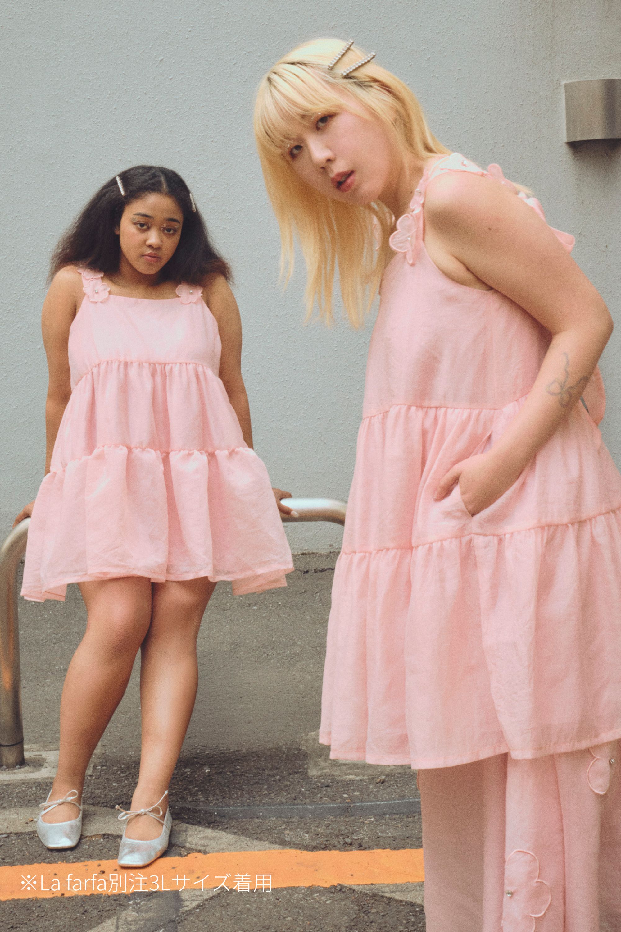 ESPRIT｜flower organdie tiered one-piece｜フラワーオーガンジー
