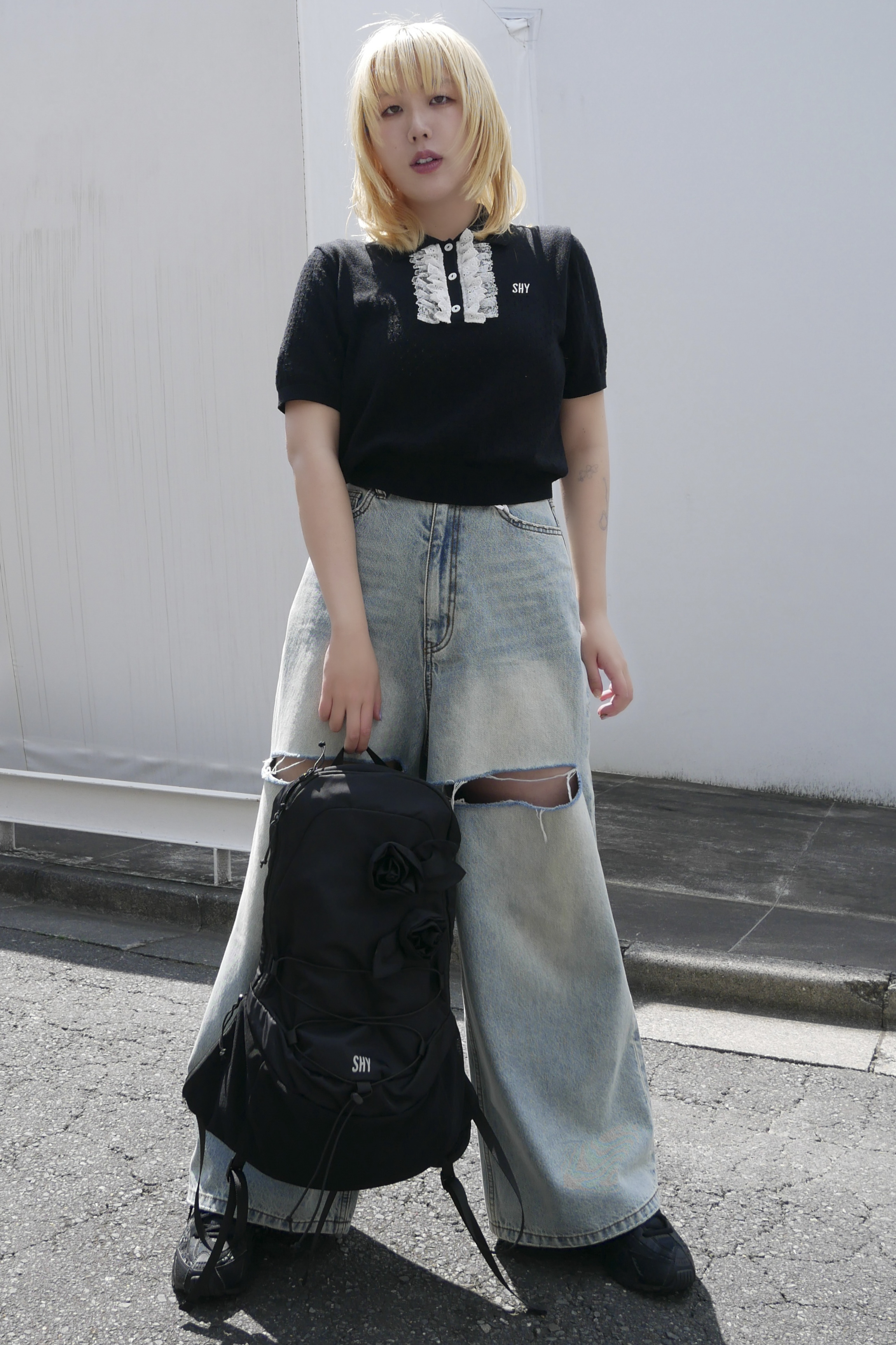 SOWAコラボ】lace frill knit polo | HONEY MI HONEY