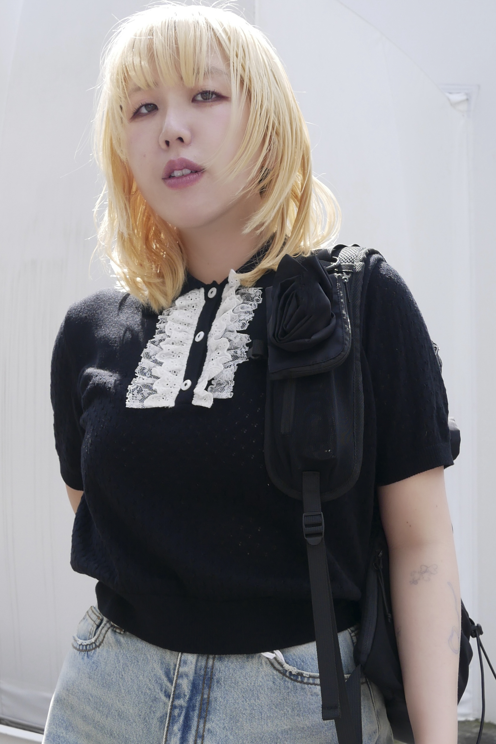 SOWAコラボ】lace frill knit polo | HONEY MI HONEY