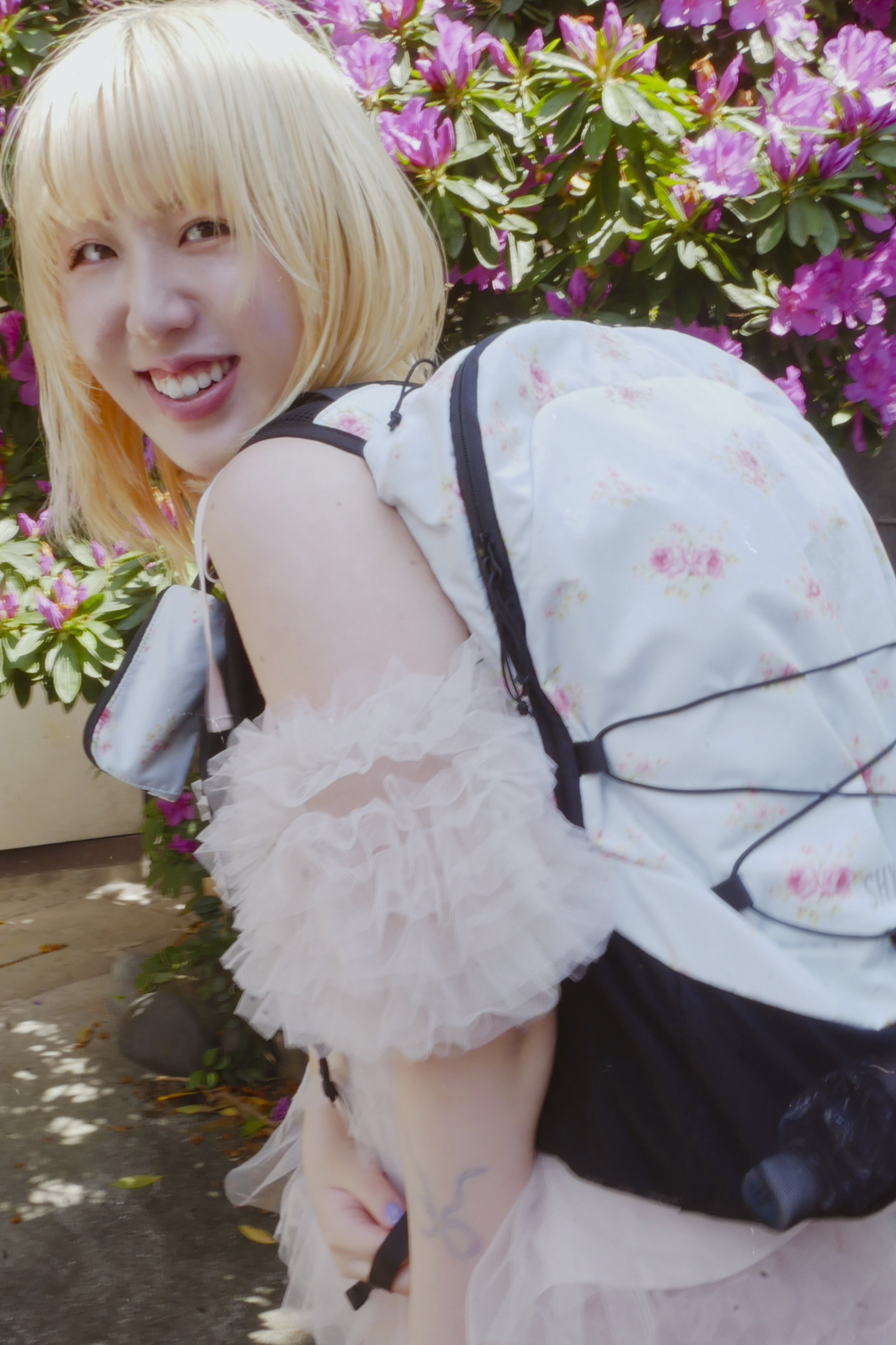 ESPRIT｜tulle puff sleeve blouse｜チュールパフスリーブブラウス