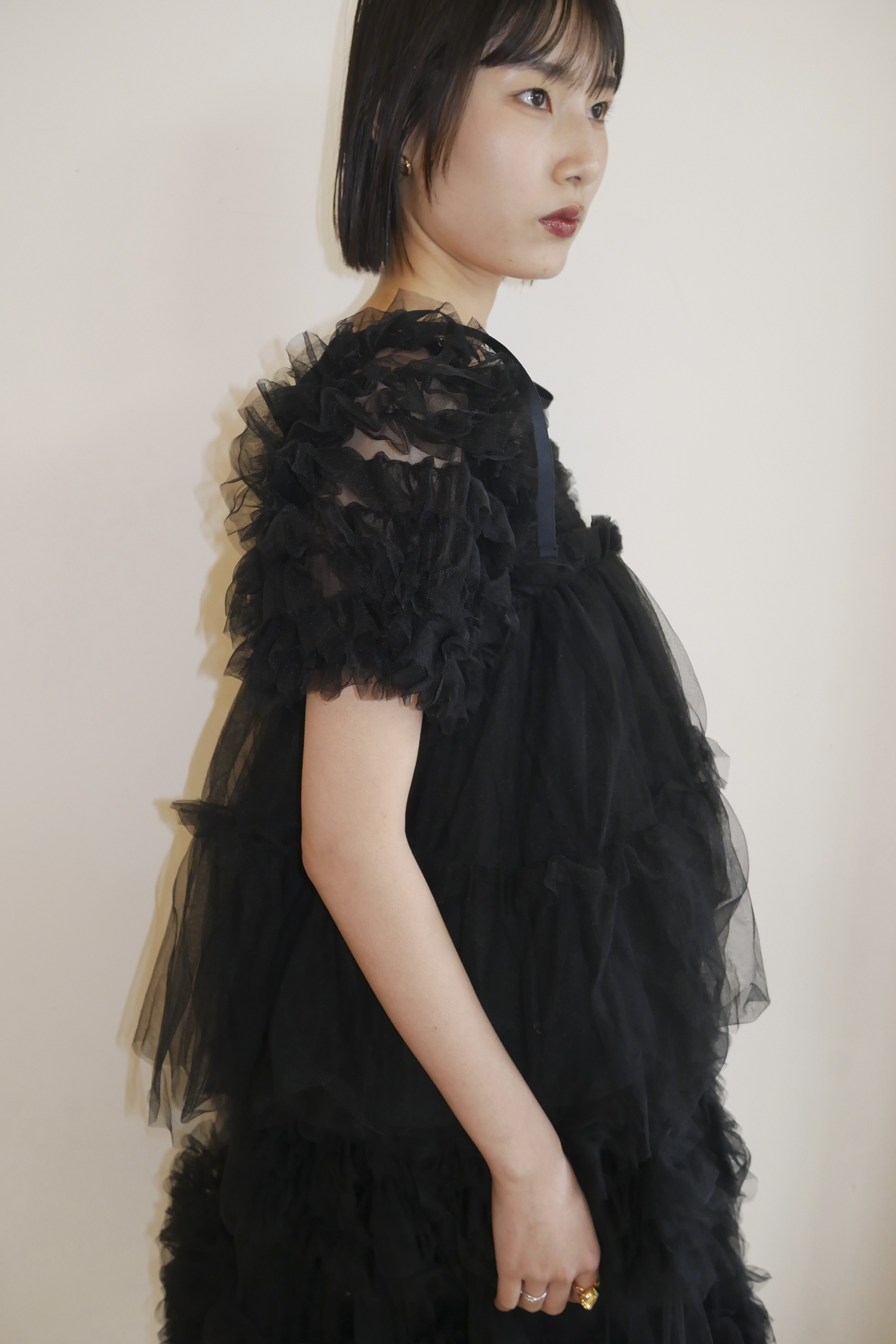 ESPRIT｜tulle puff sleeve blouse｜チュールパフスリーブブラウス
