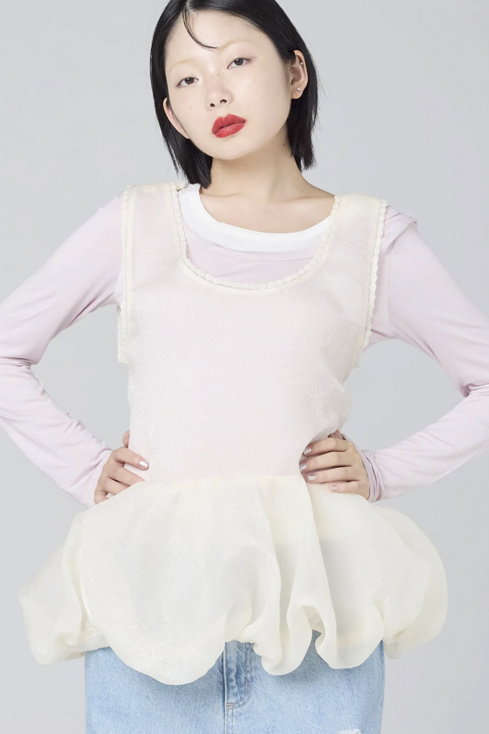 【Little Sunny Bite】tulle bomber tunic