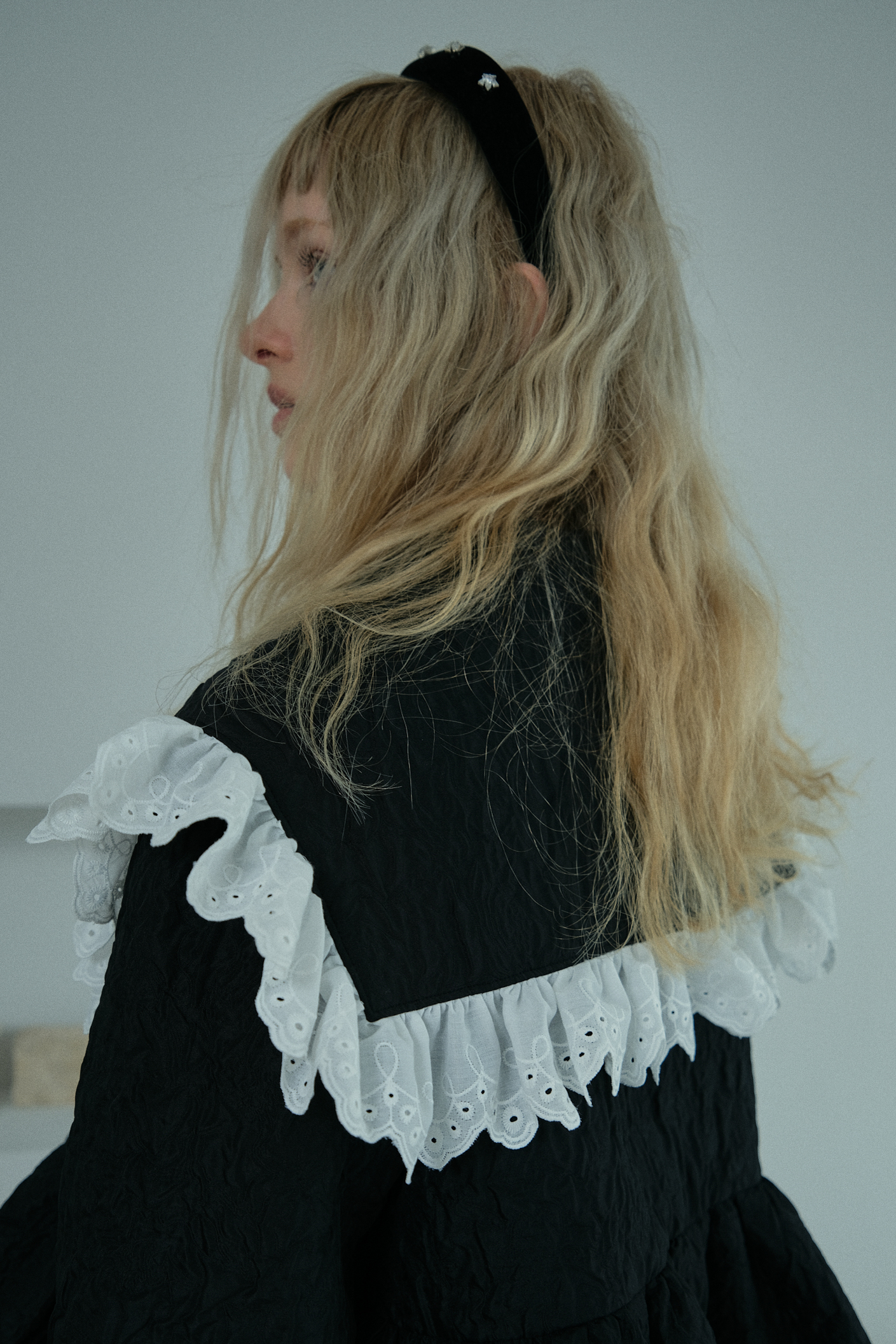 cotton frill quilting sailor peplum coat | HONEY MI HONEY