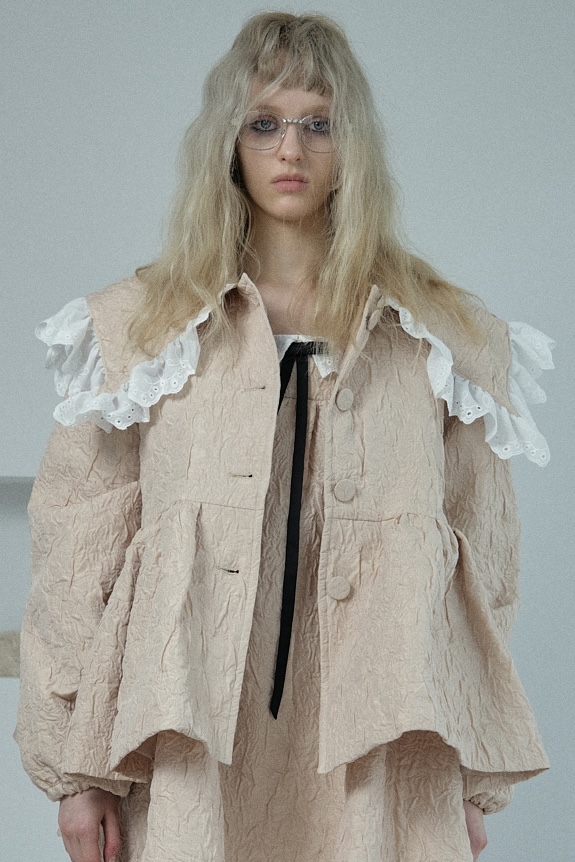 cotton frill quilting sailor peplum coat | HONEY MI HONEY
