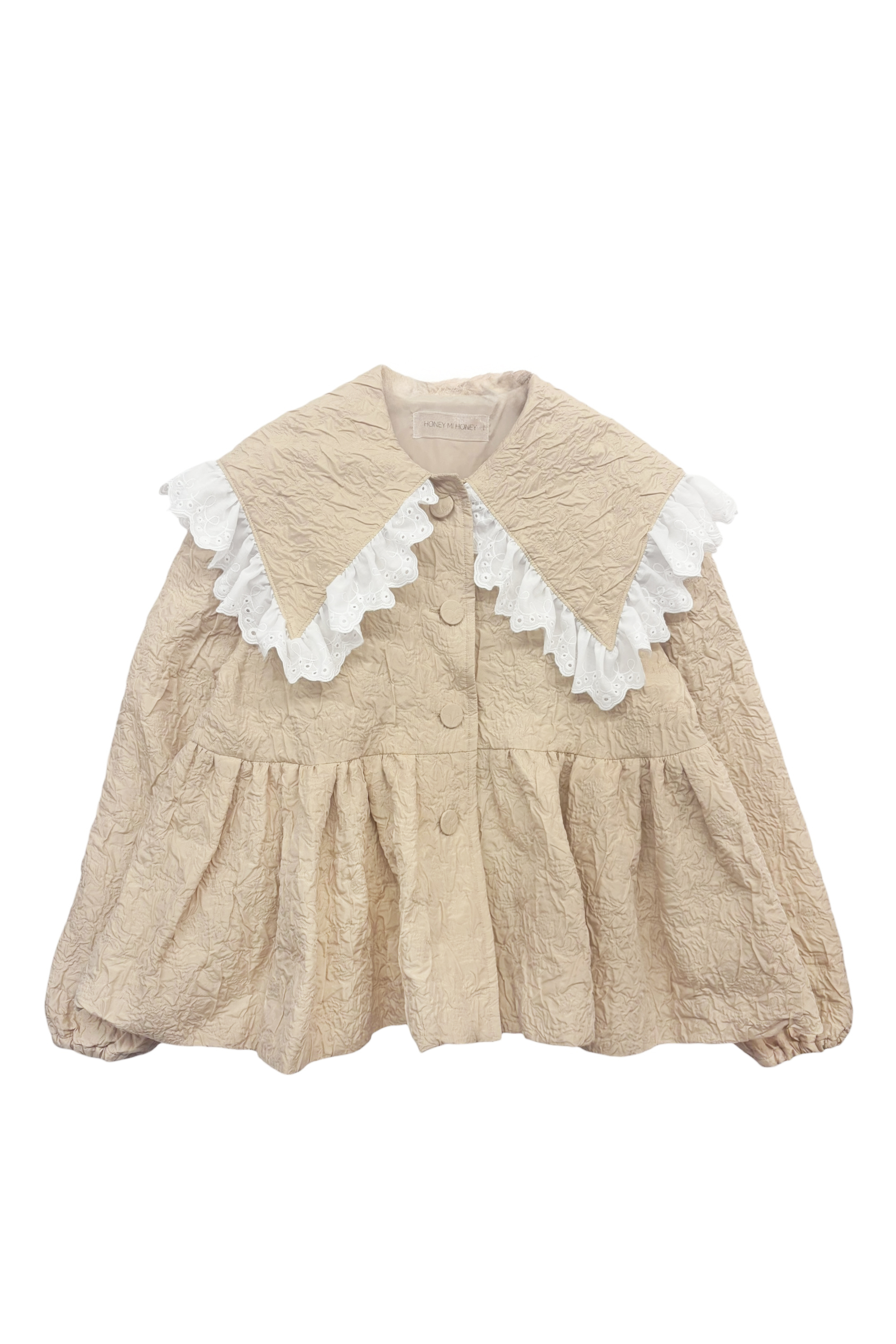 cotton frill quilting sailor peplum coat | HONEY MI HONEY