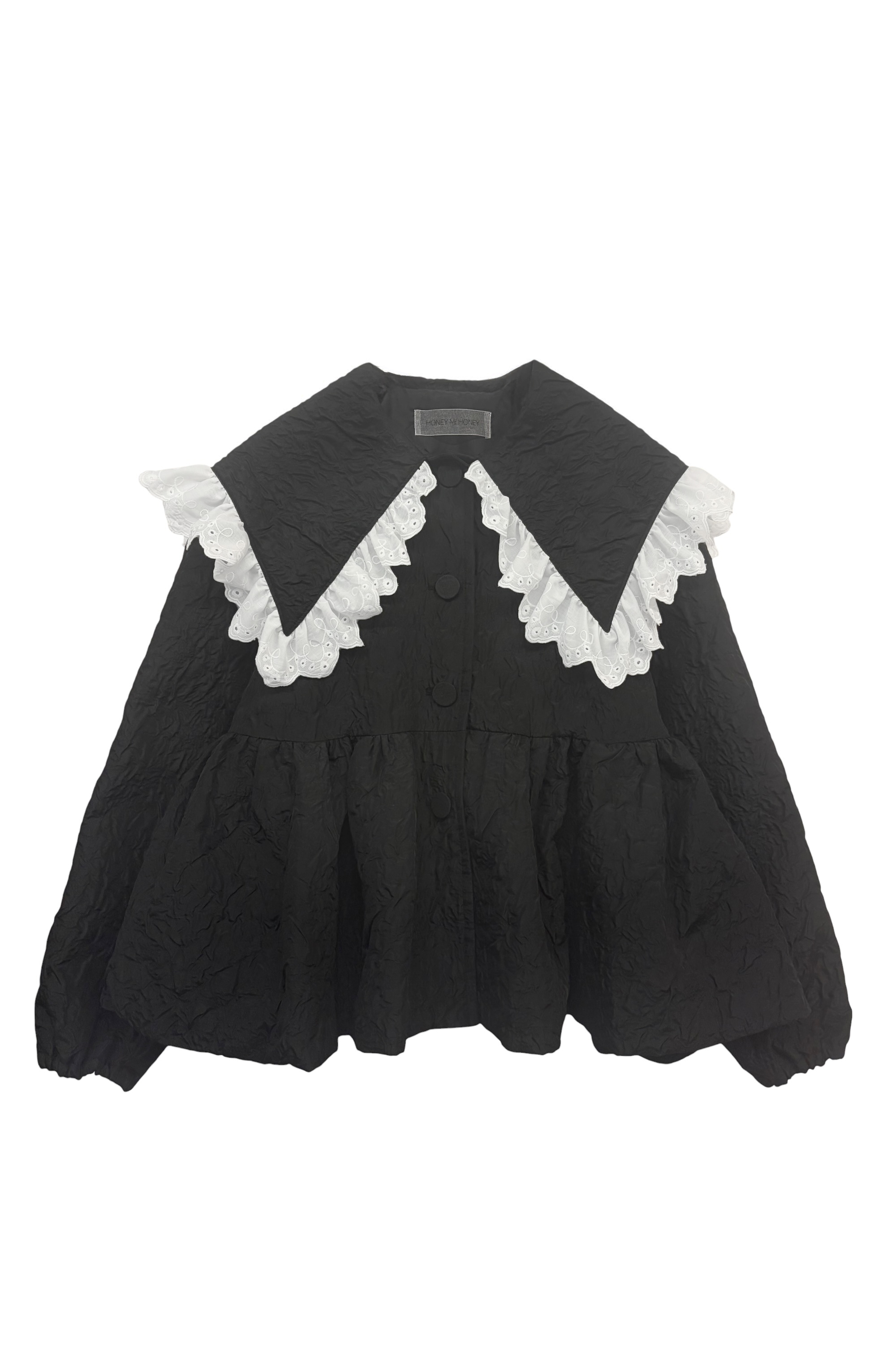 cotton frill quilting sailor peplum coat | HONEY MI HONEY