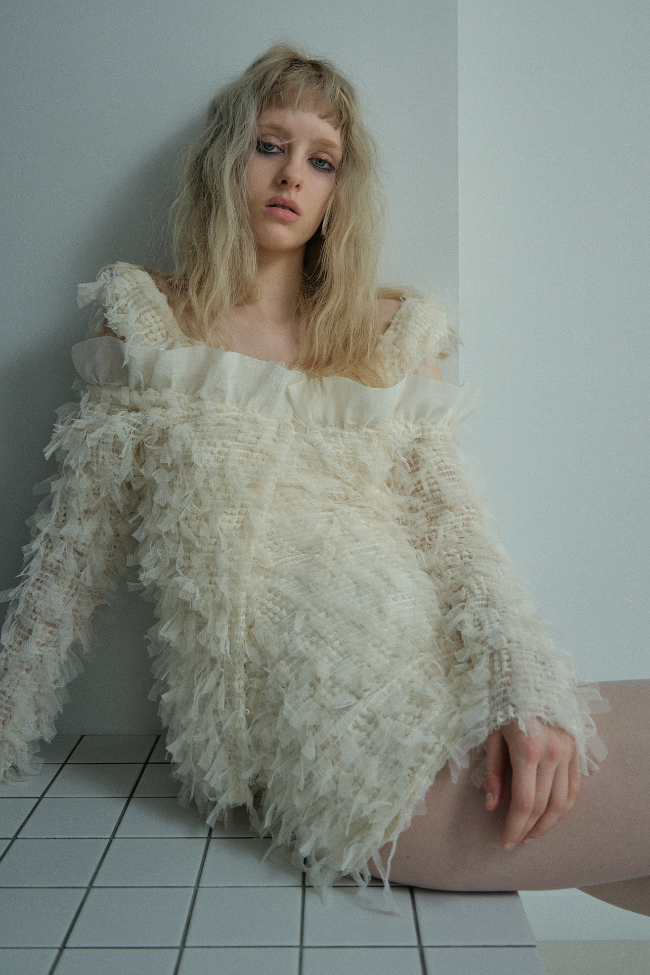 fringe off shoulder cardigan | HONEY MI HONEY