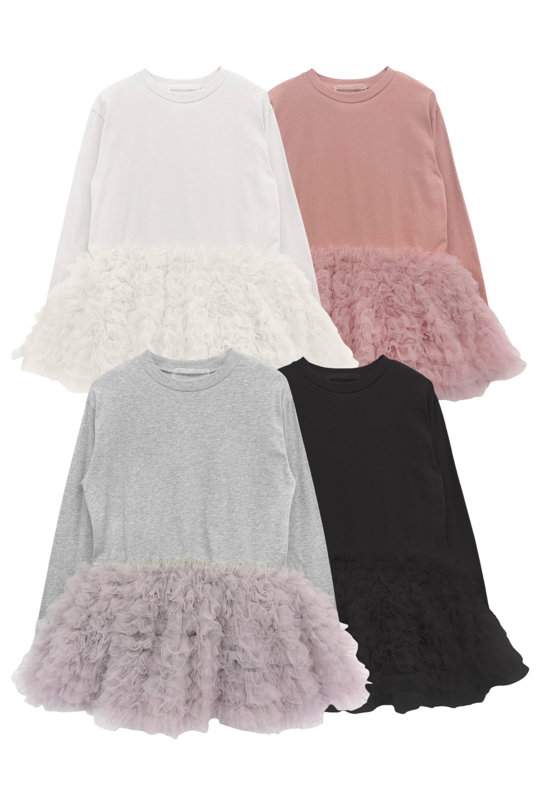 tulle peplum tunic long t-shirt | HONEY MI HONEY