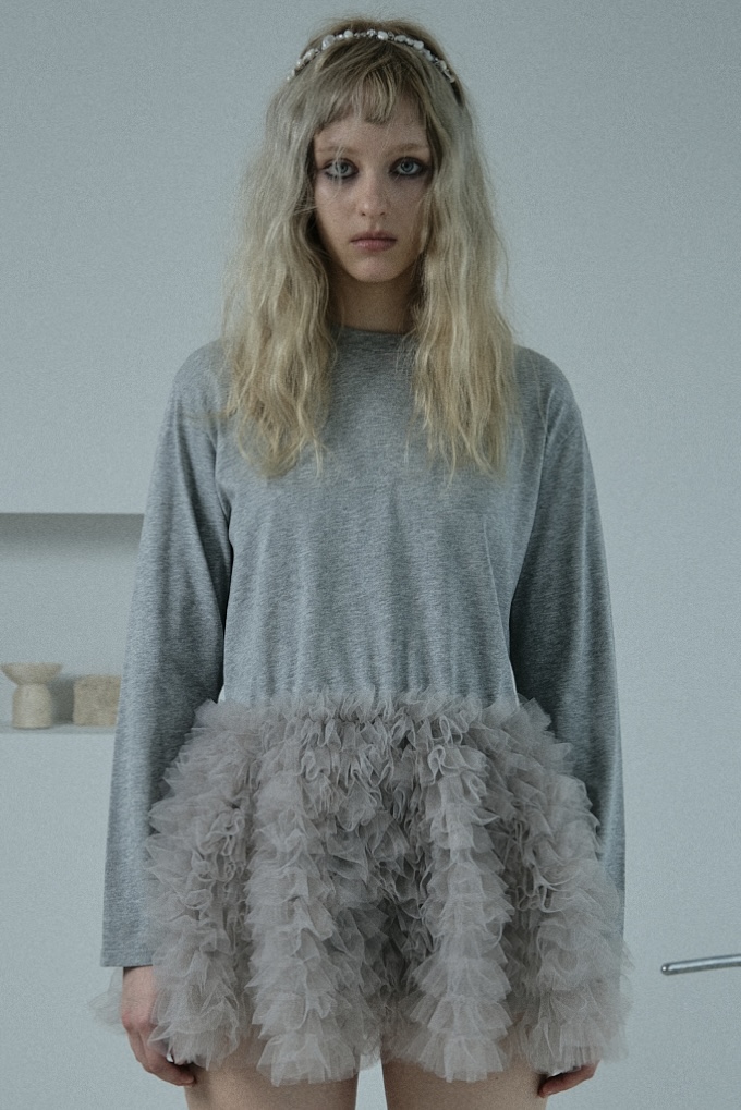 tulle peplum tunic long t-shirt | HONEY MI HONEY