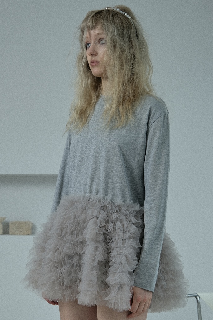 tulle peplum tunic long t-shirt | HONEY MI HONEY