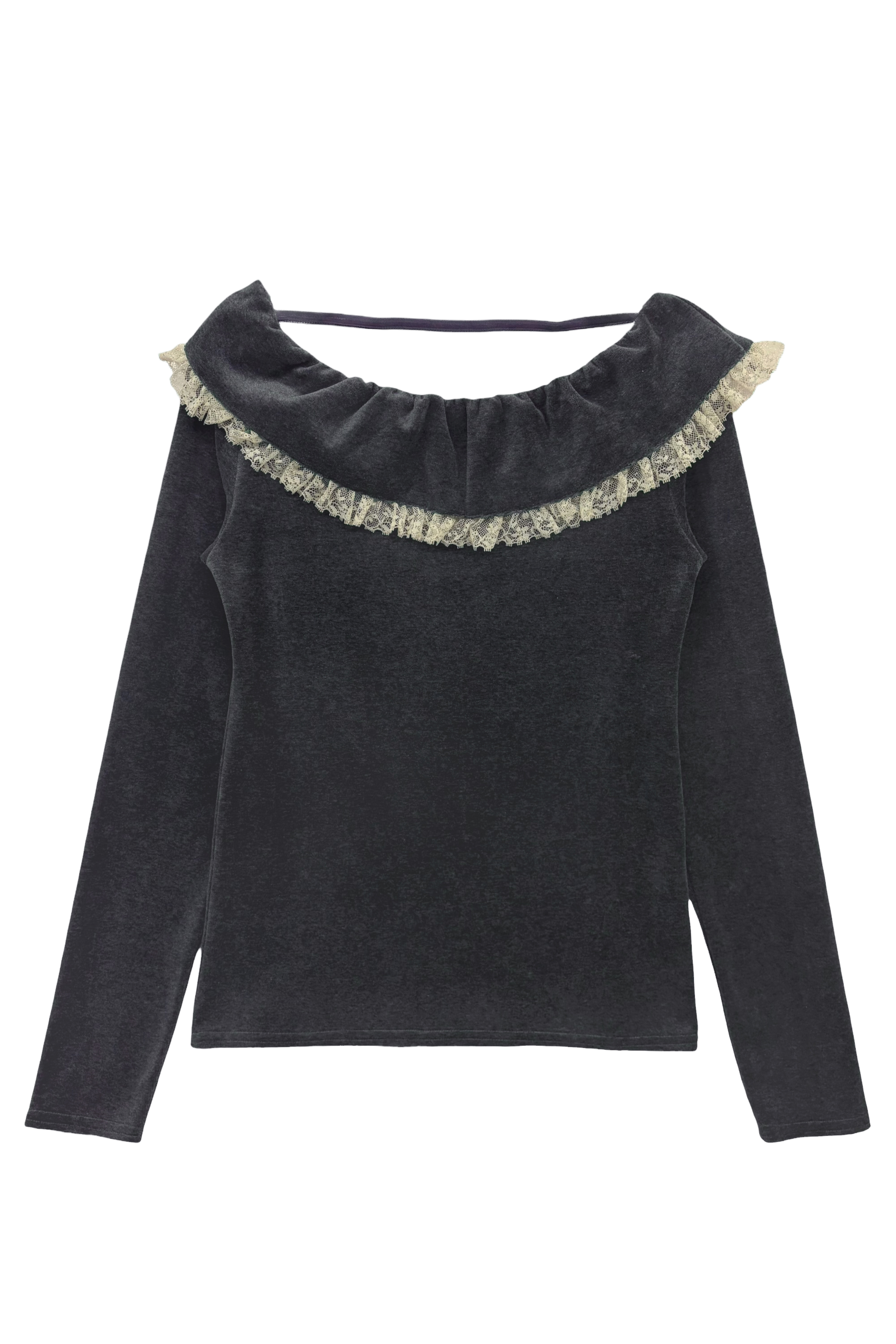 1点のみ早い者勝ちBibiy MILA VELOUR TOP velour lace back open tops | HONEY MI HONEY