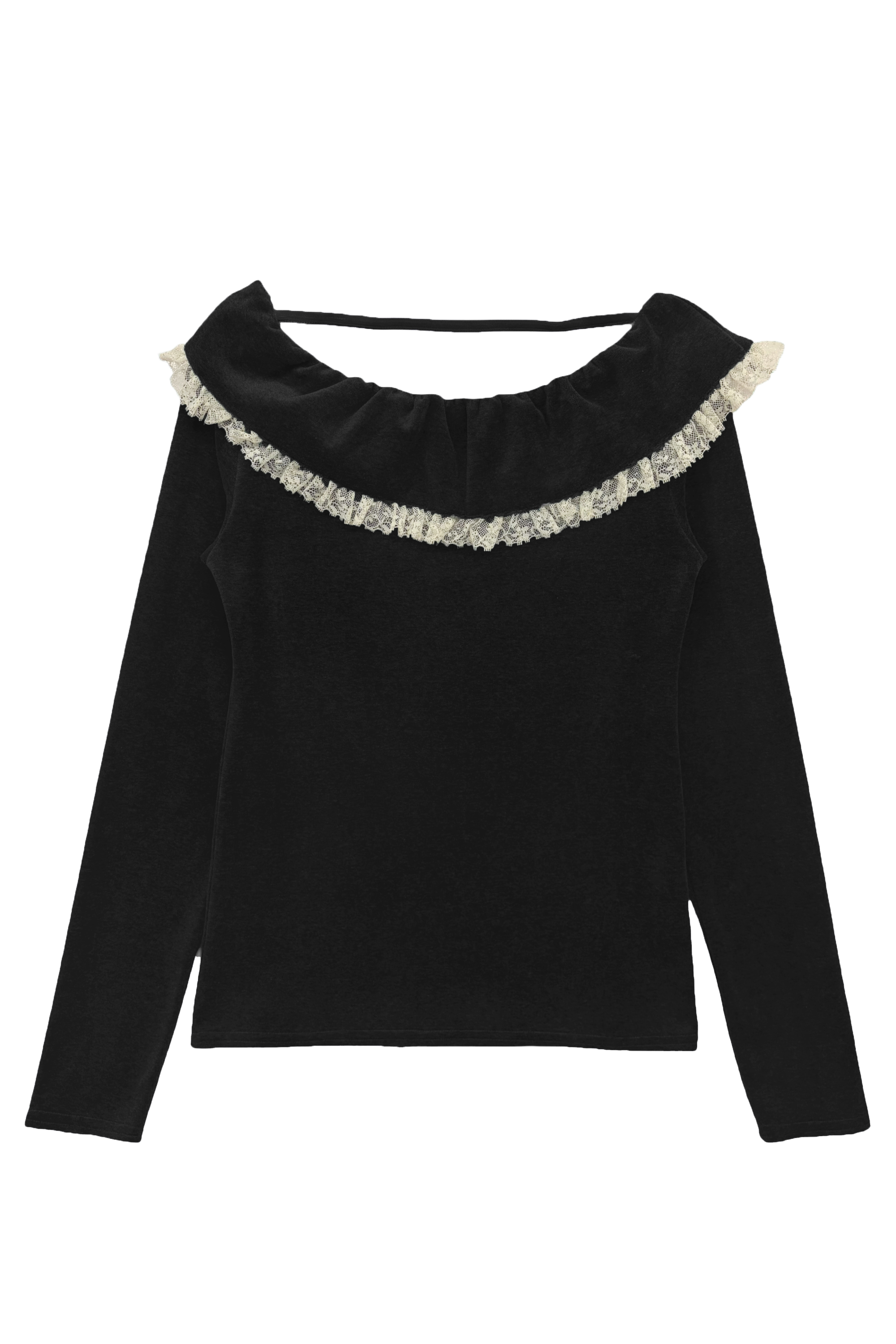 velour lace back open tops | HONEY MI HONEY