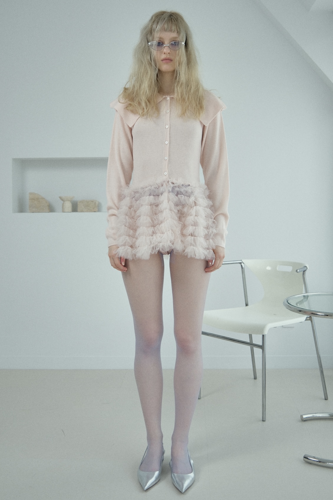 tulle peplum sailor knit cardigan | HONEY MI HONEY