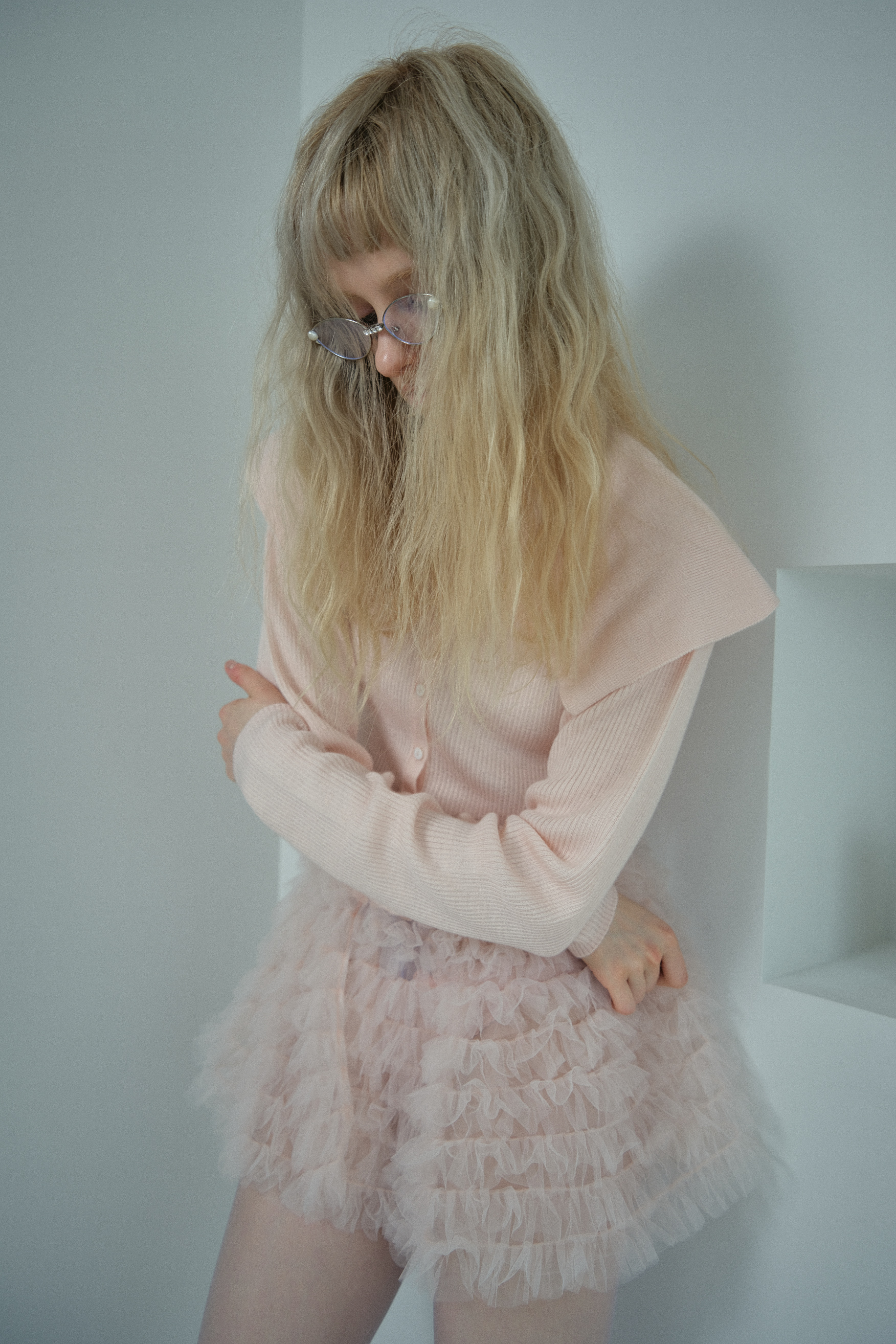 tulle peplum sailor knit cardigan | HONEY MI HONEY