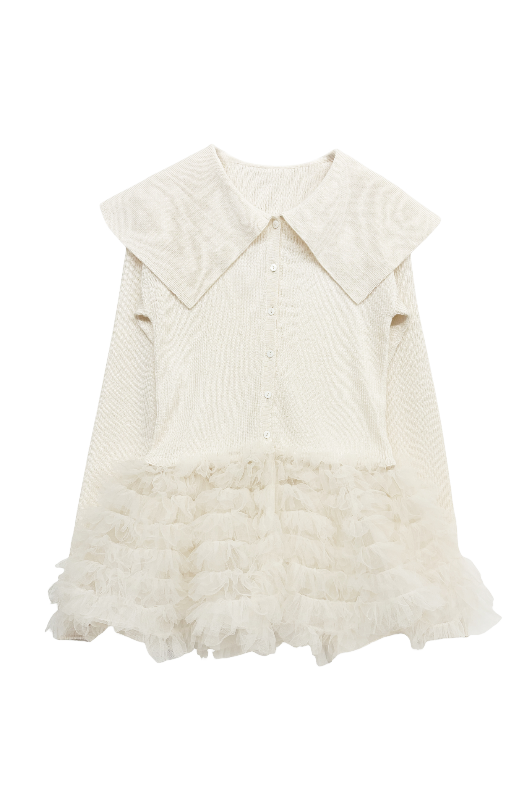 tulle peplum sailor knit cardigan | HONEY MI HONEY