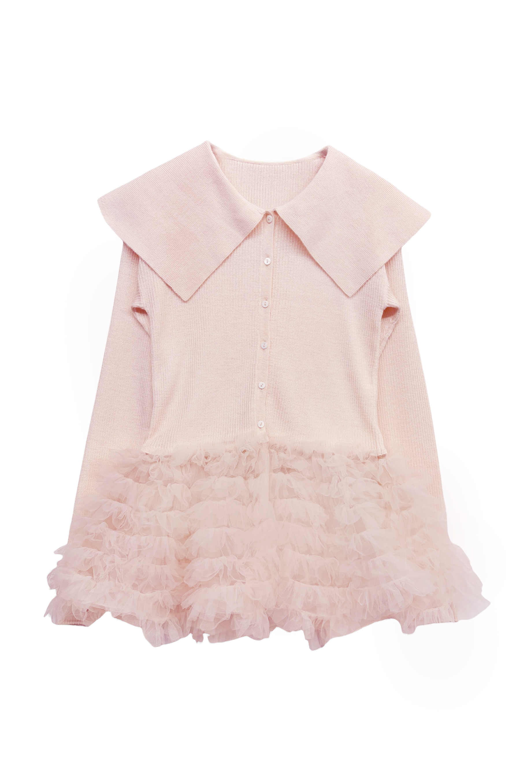 tulle peplum sailor knit cardigan | HONEY MI HONEY