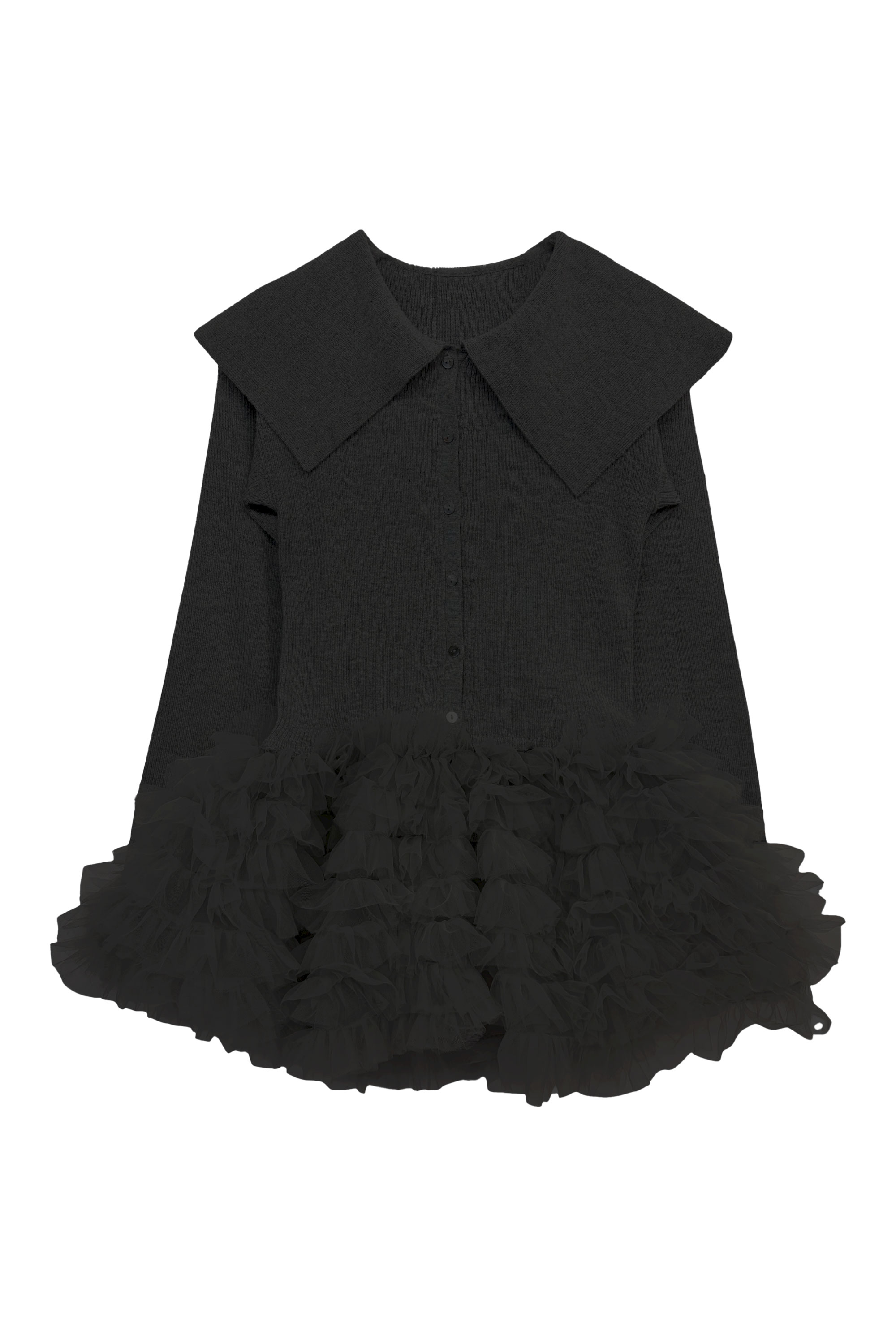 tulle peplum sailor knit cardigan | HONEY MI HONEY