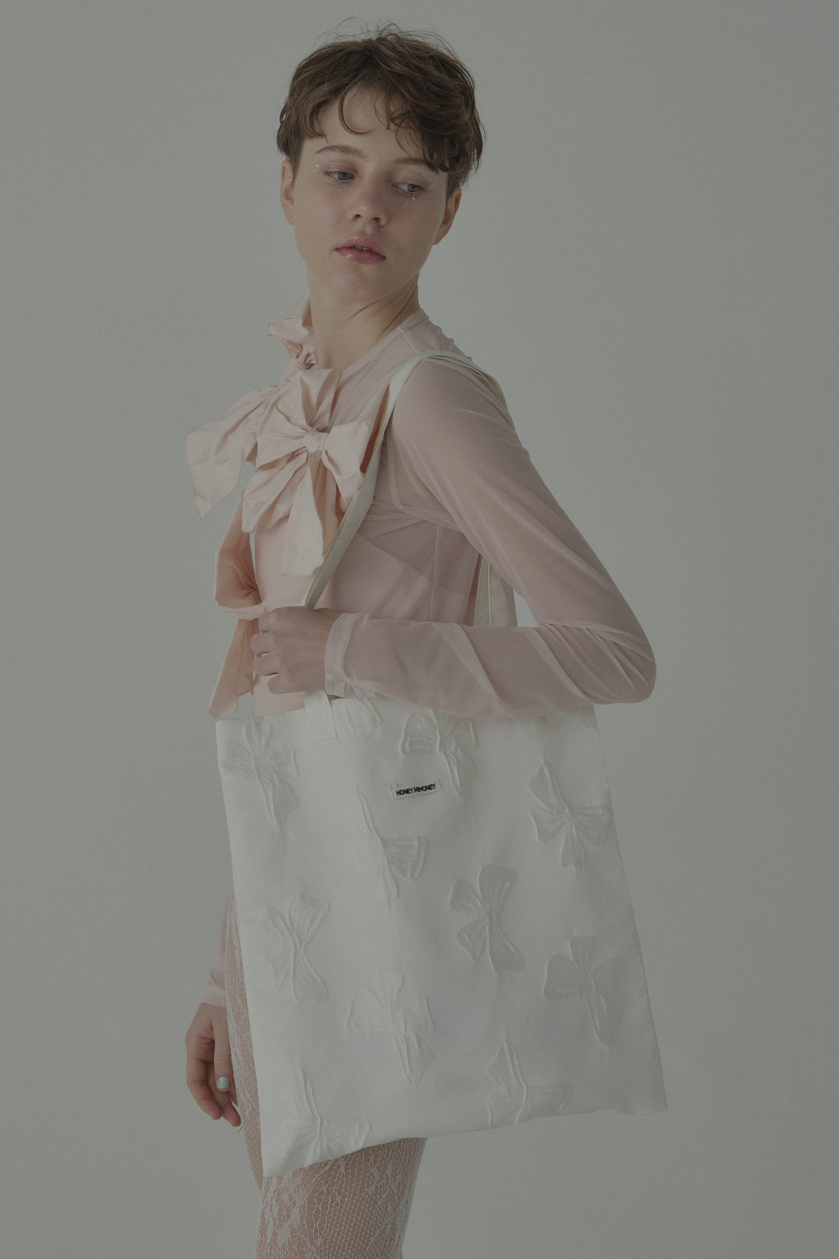 HONEY MI HONEY｜ribbon jacquard tote bag