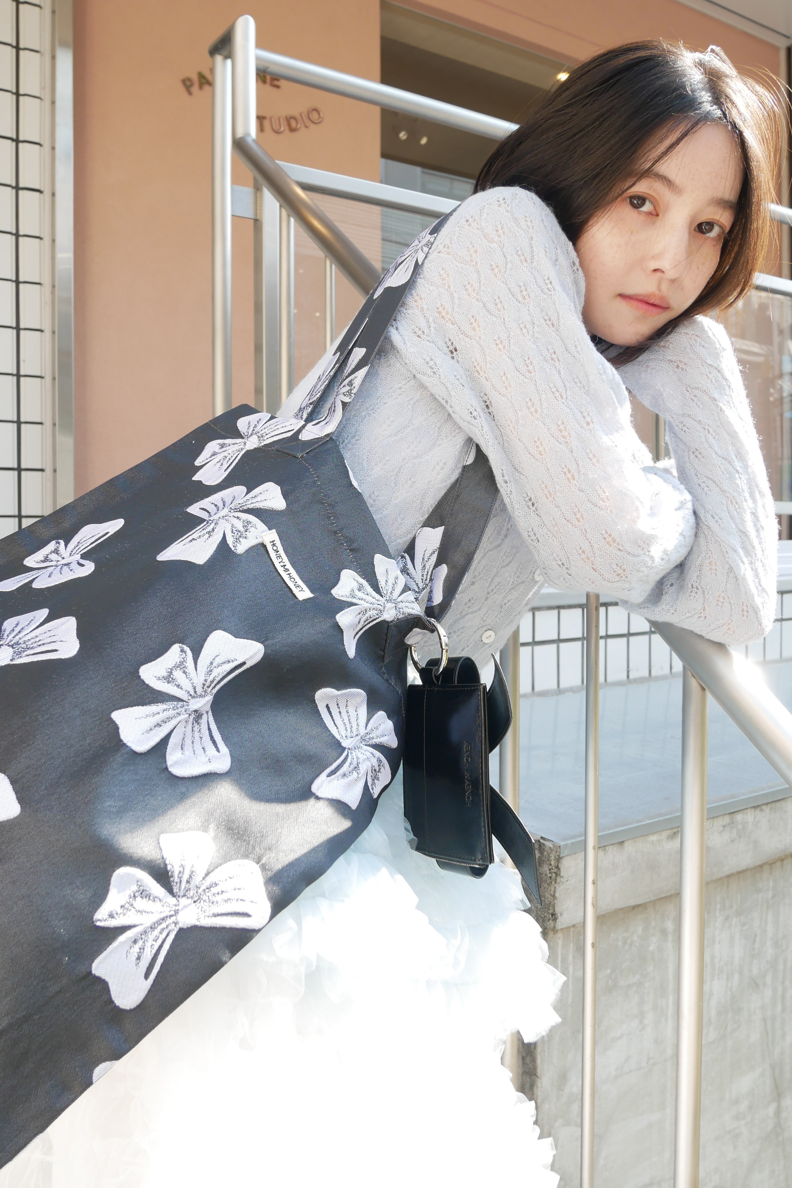 HONEY MI HONEY｜ribbon jacquard tote bag